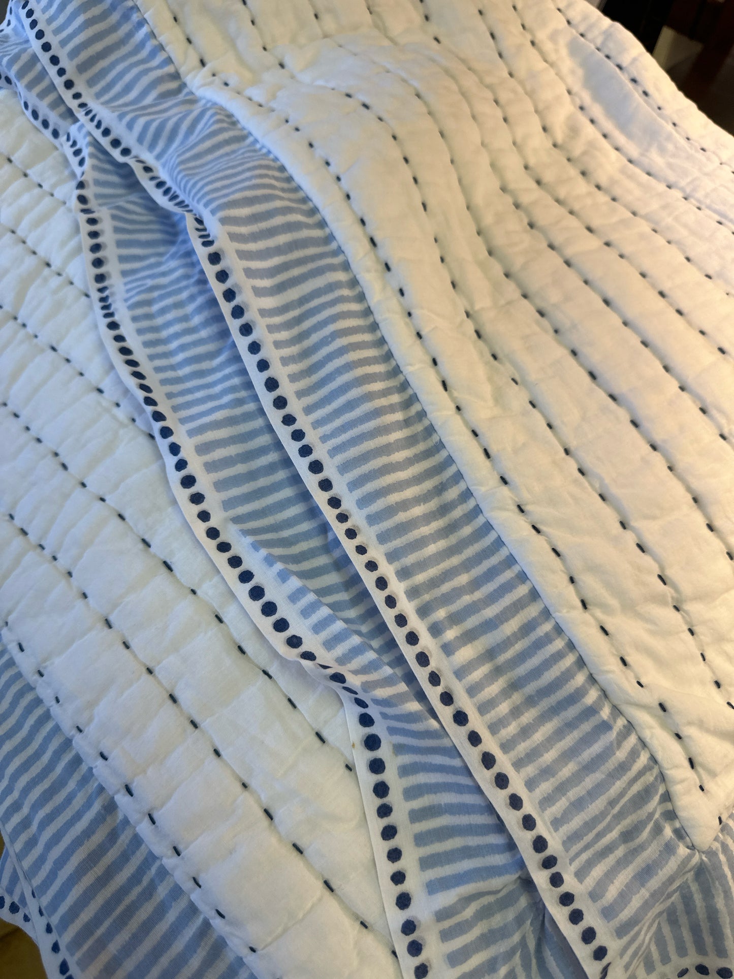 Serena and Lily Queen Blue & White Comforter & 2 Shams
