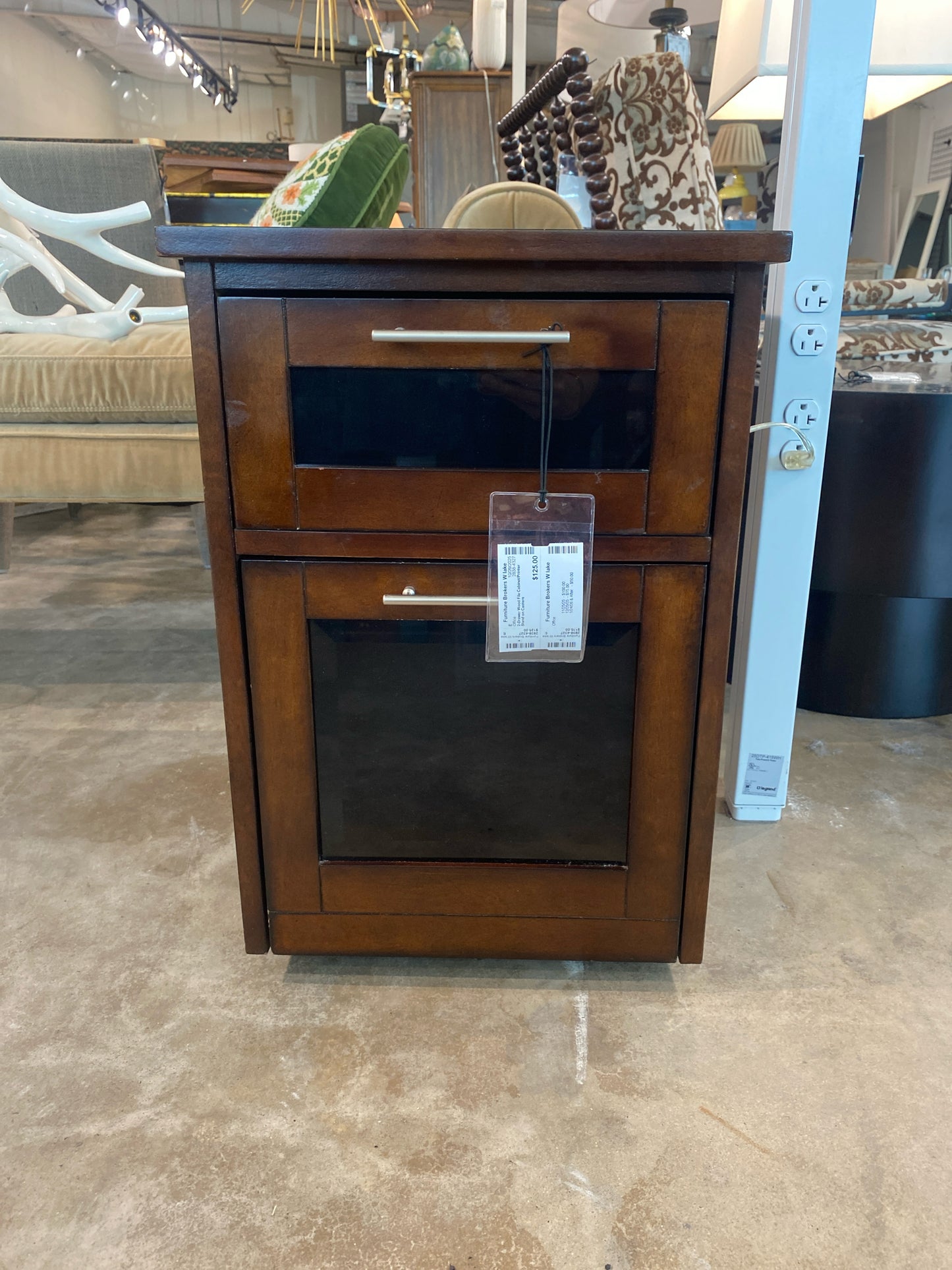 2-Drawer Wood File Cabinet/Printer Stand on Casters