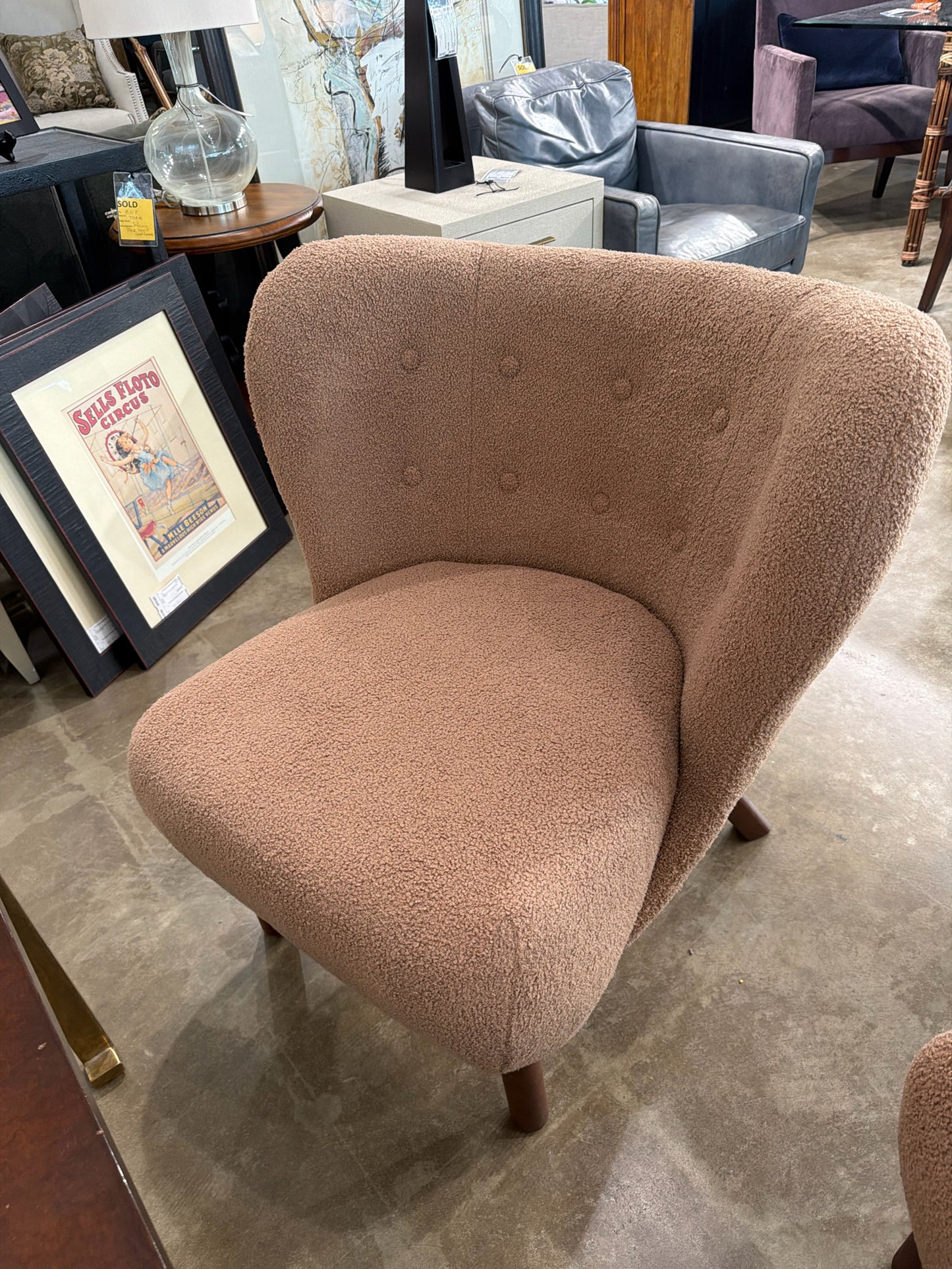 Brown Boucle Chair
