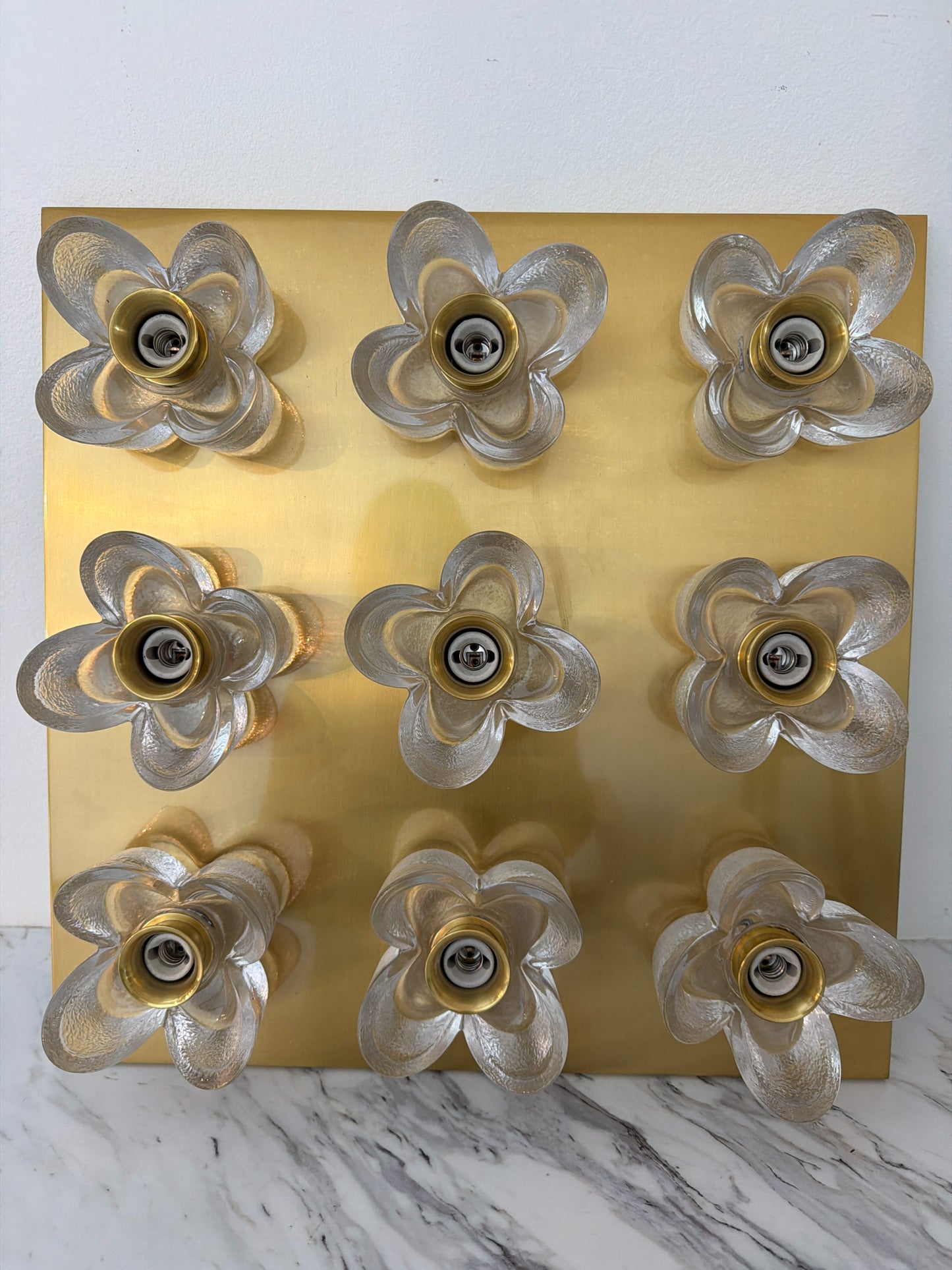 Mitzi- 9 Light Shea Crystal Glass/Gold Ceiling/Wall Flush Mount
