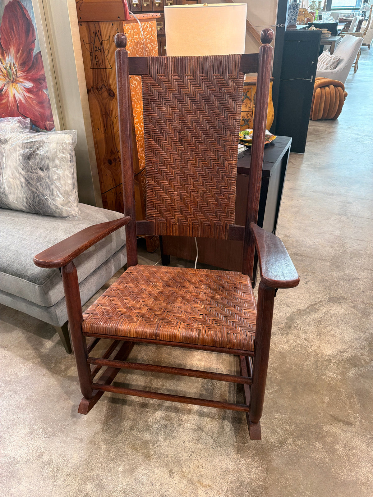 Vintage "Kennedy" Rocking Chair Wood/Cane
