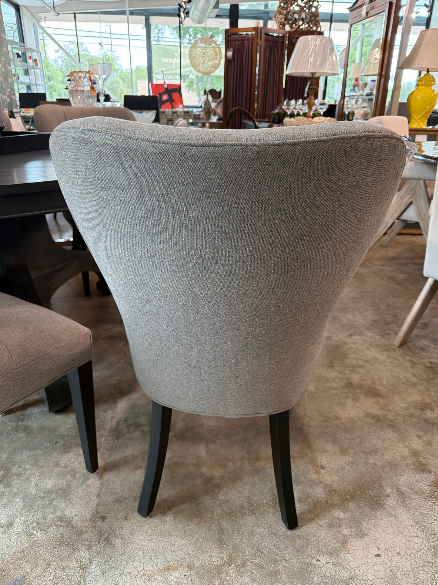 SET of 5 Grey Upholstered Dining Chairs