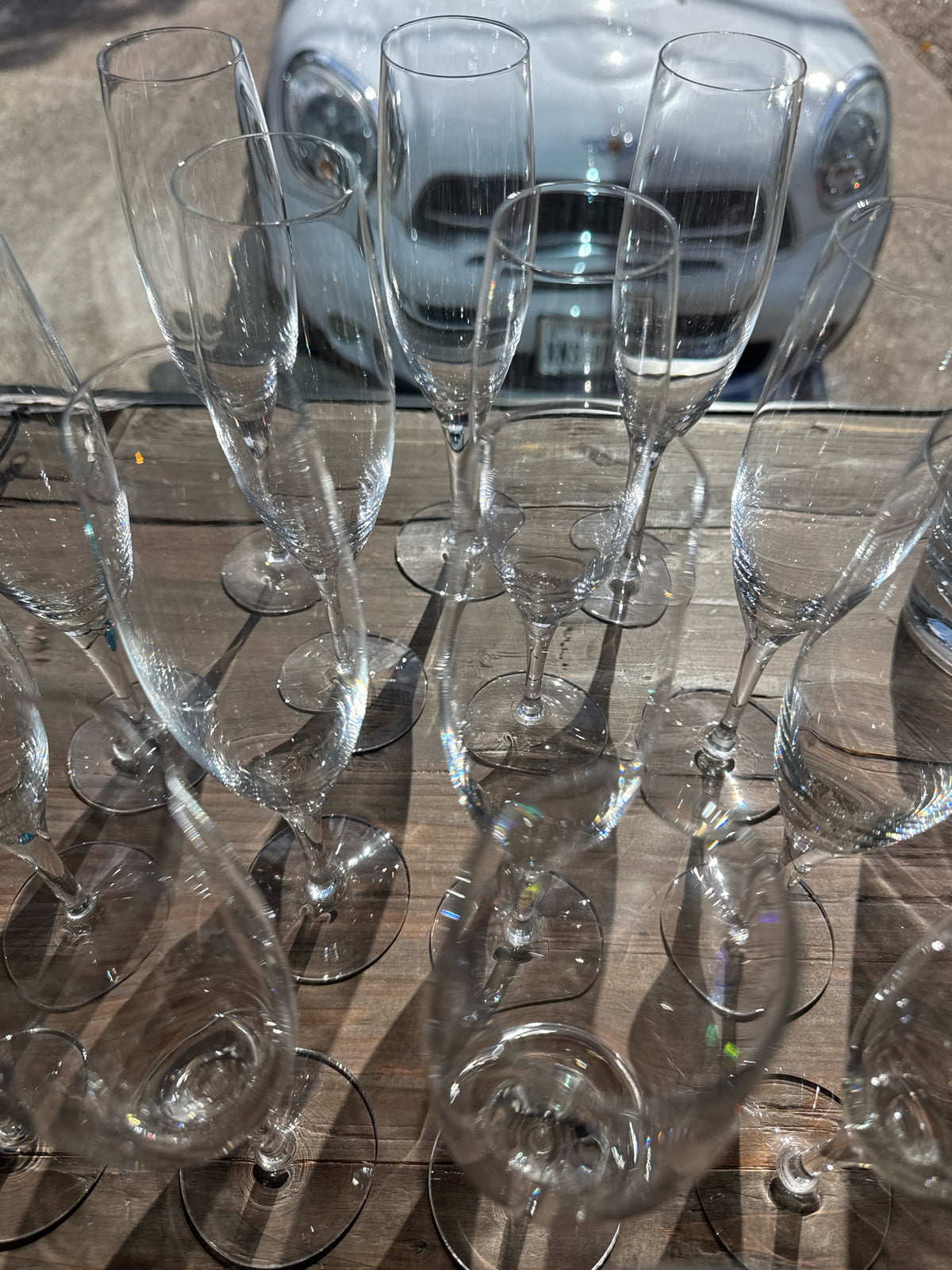 Set of 6 Orrefors Crystal Illusion Champagne (signed)