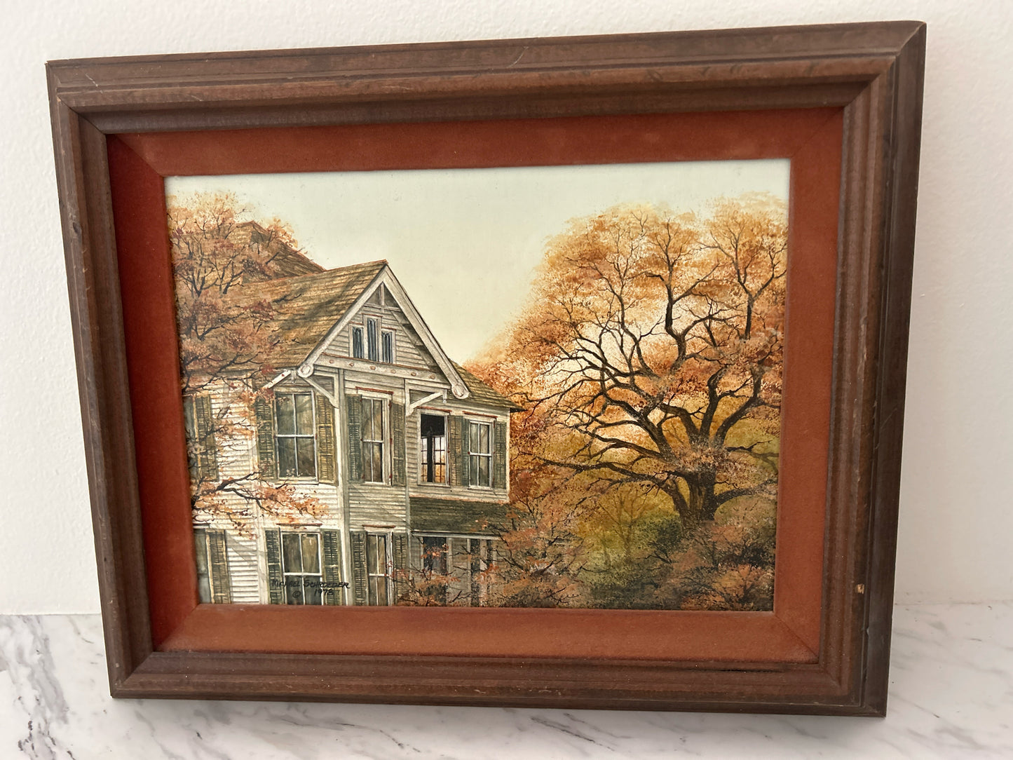 Framed Farmhouse Painting by Michael Schroeder Signed