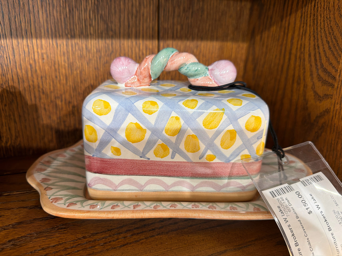 Mackenzie Childs Covered Butter Dish