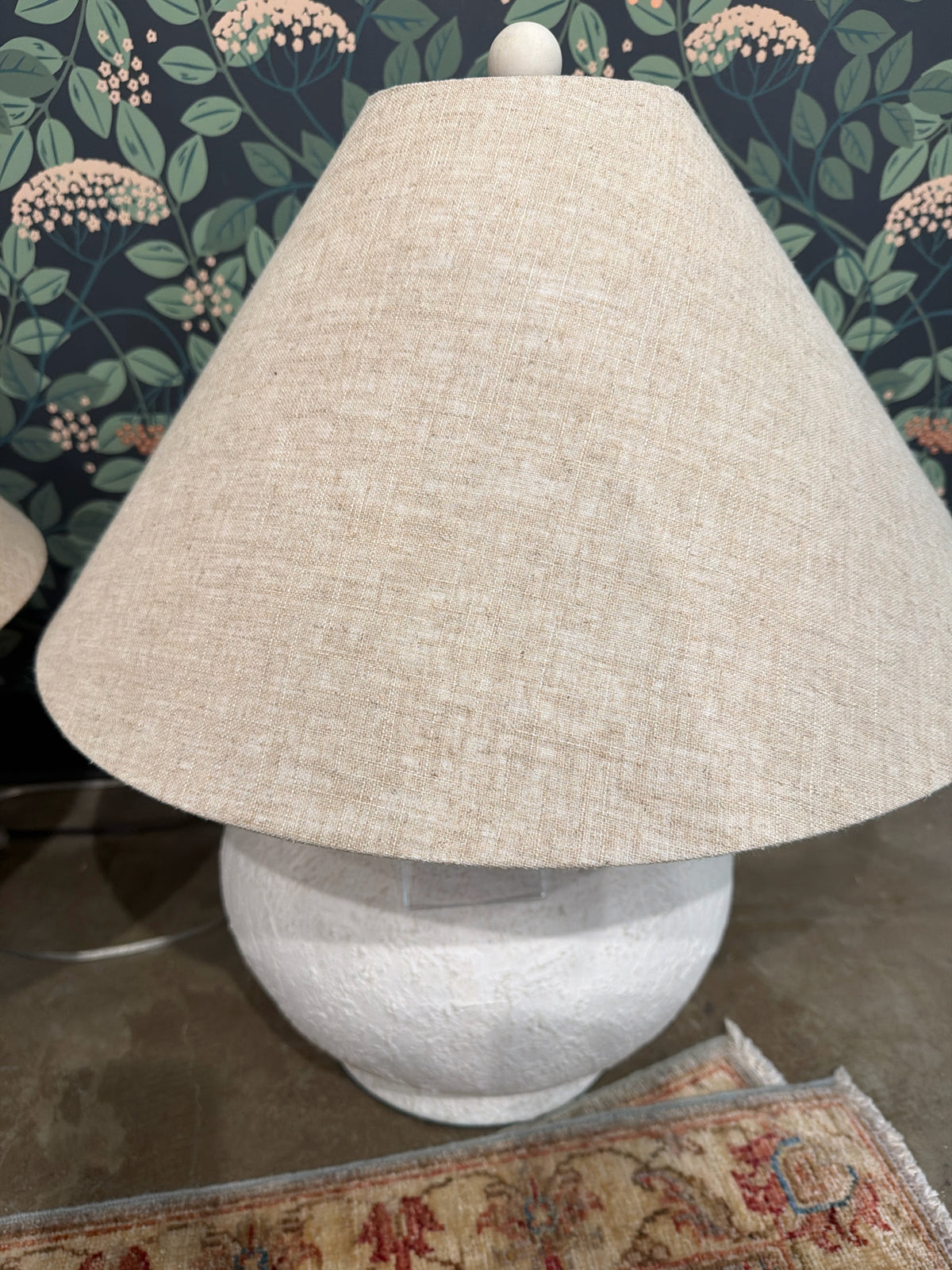 Ceramic Large Gourd Lamp w/ Cone Shade