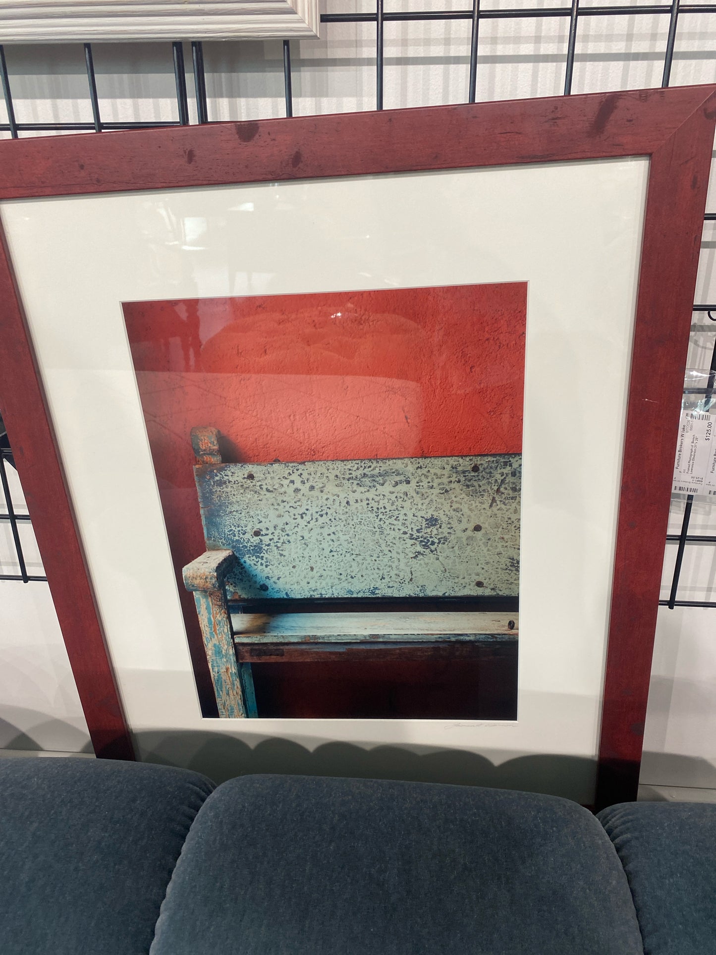 Framed Photograph of Bench by Lawrence Oliverson 31"x 25"