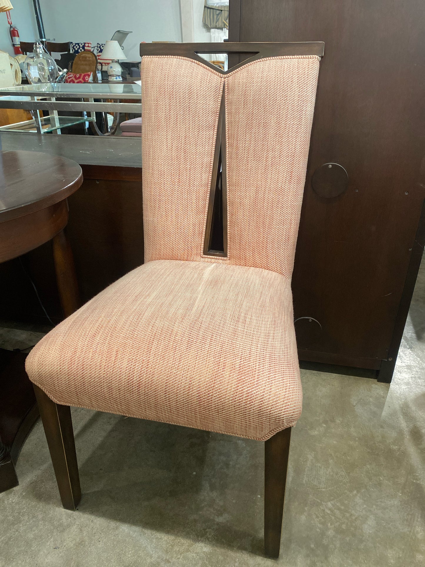 Set of 9 Dining Chairs Armless Rose Upholstery