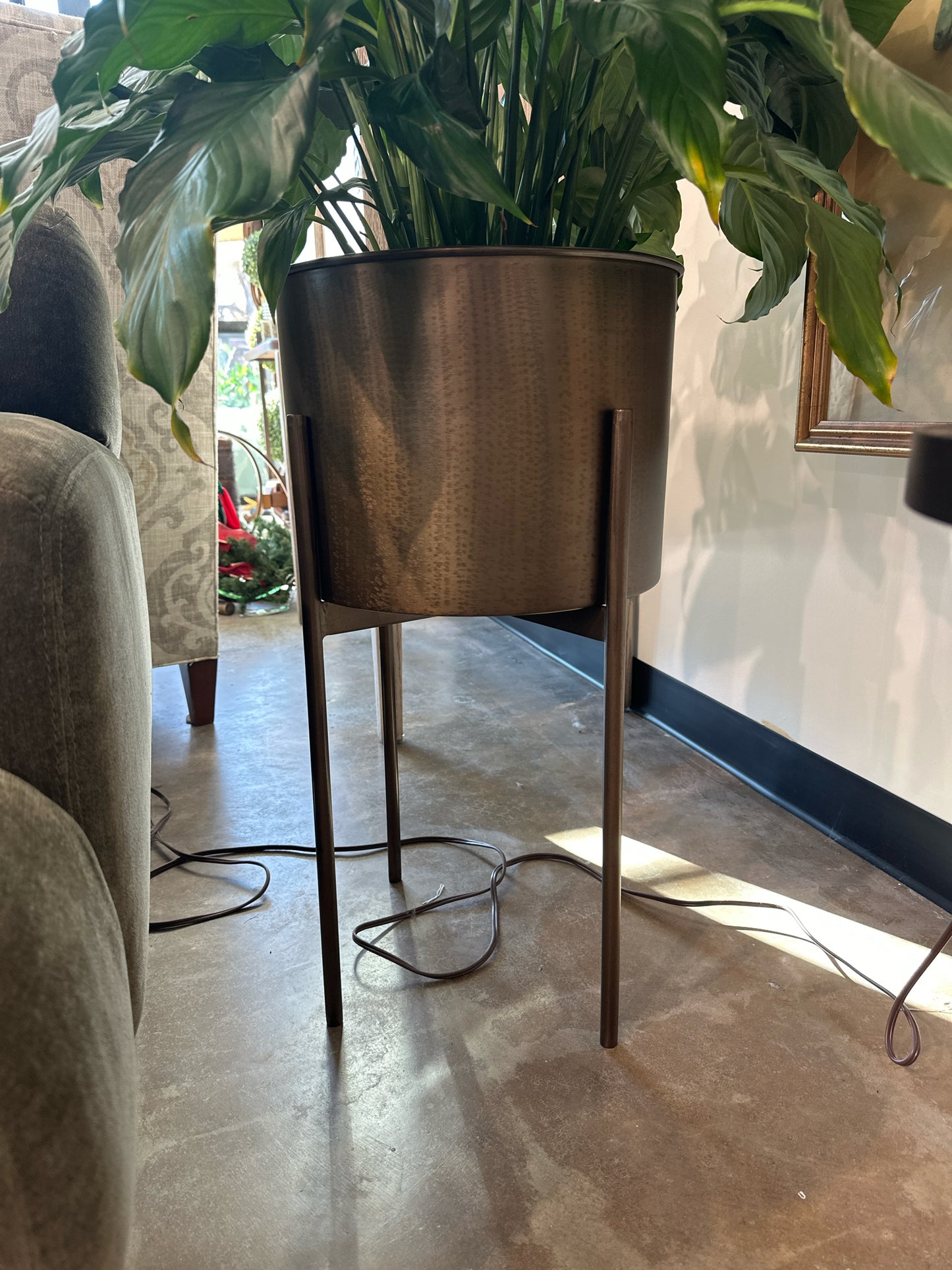 Four Hands "Jed" Weathered Brass Plant Stand