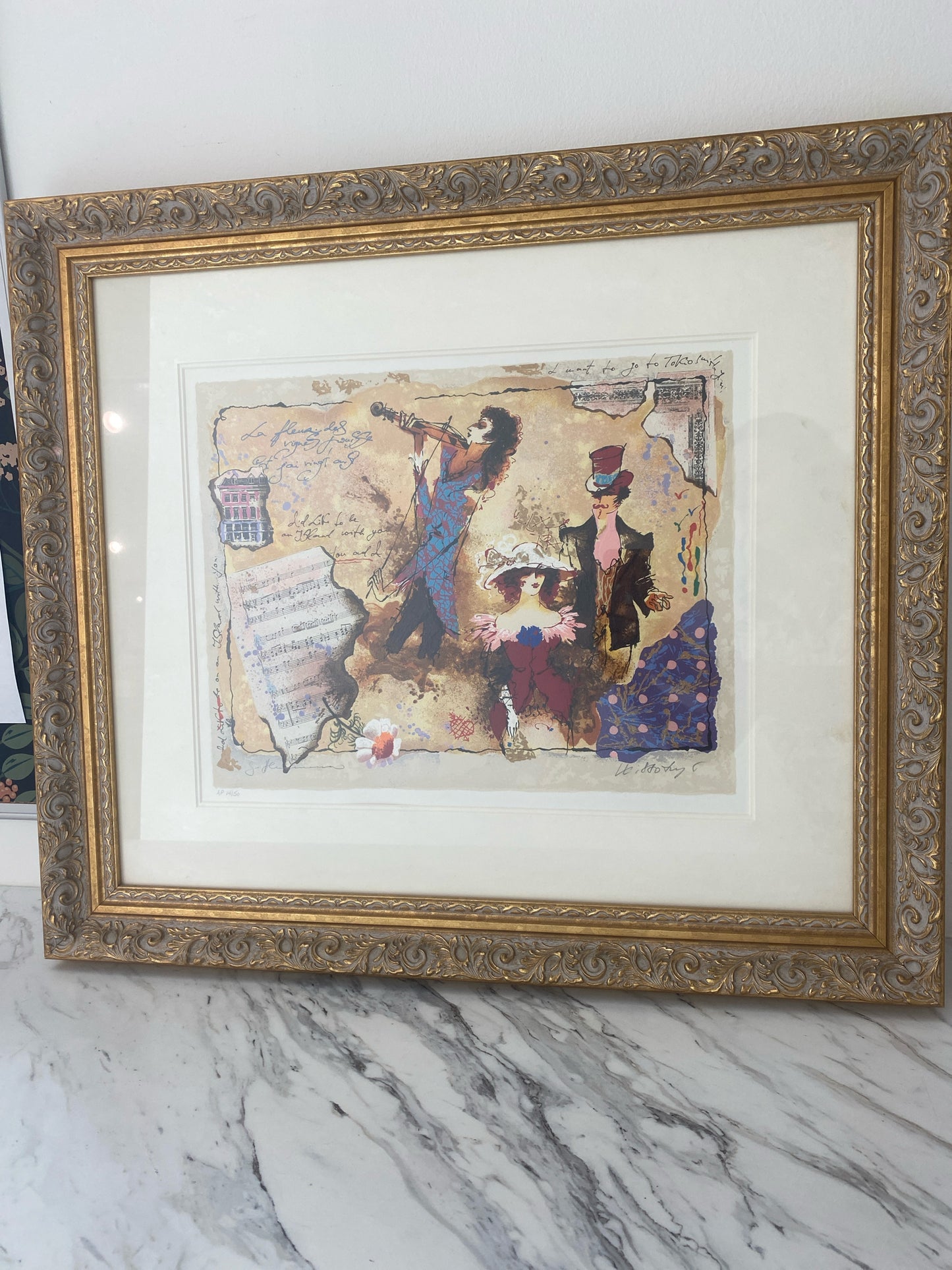Serigraph Alexander Galtchansky Tanya Wissotzky 'Concerto' Signed/ Num 28"x24"