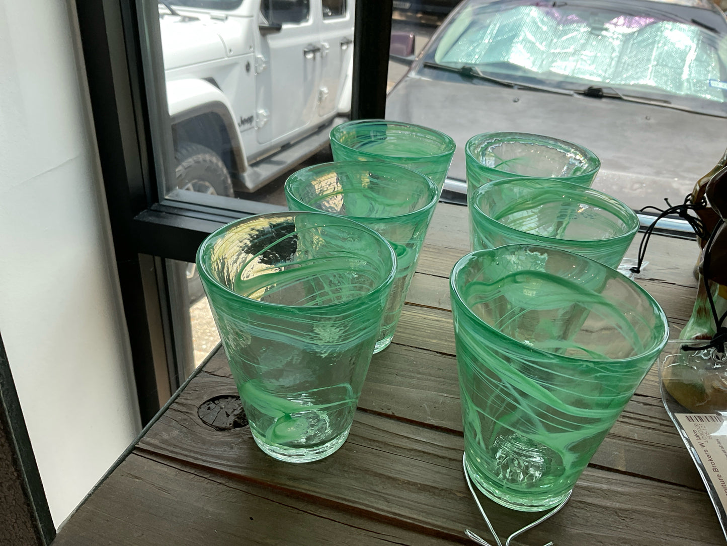 Set of 6 Kosta Boda, Short Glasses - Seagreen Color