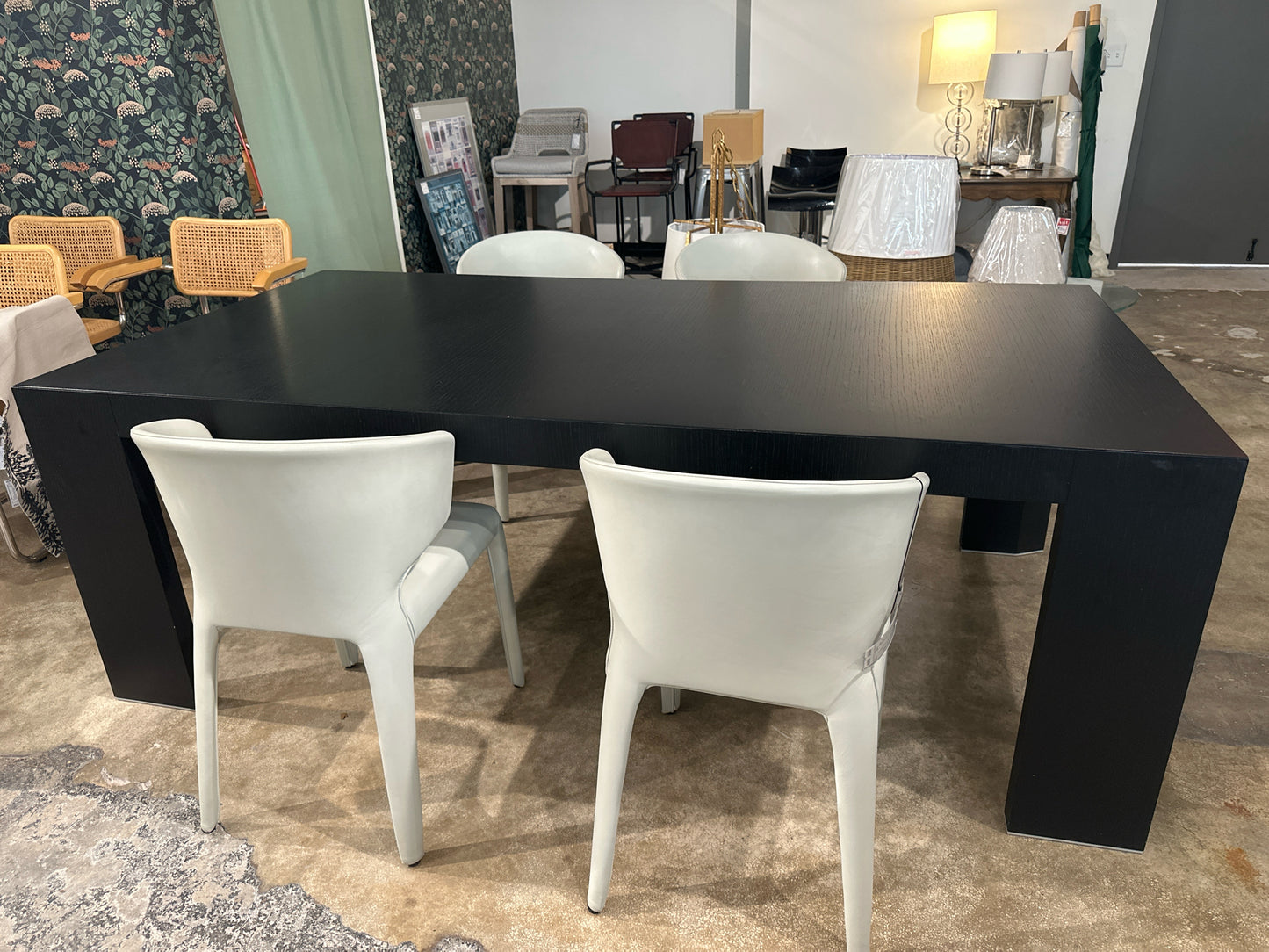 Cassina El Dom Dark Wood Modern Dining Table, 83" x 43"