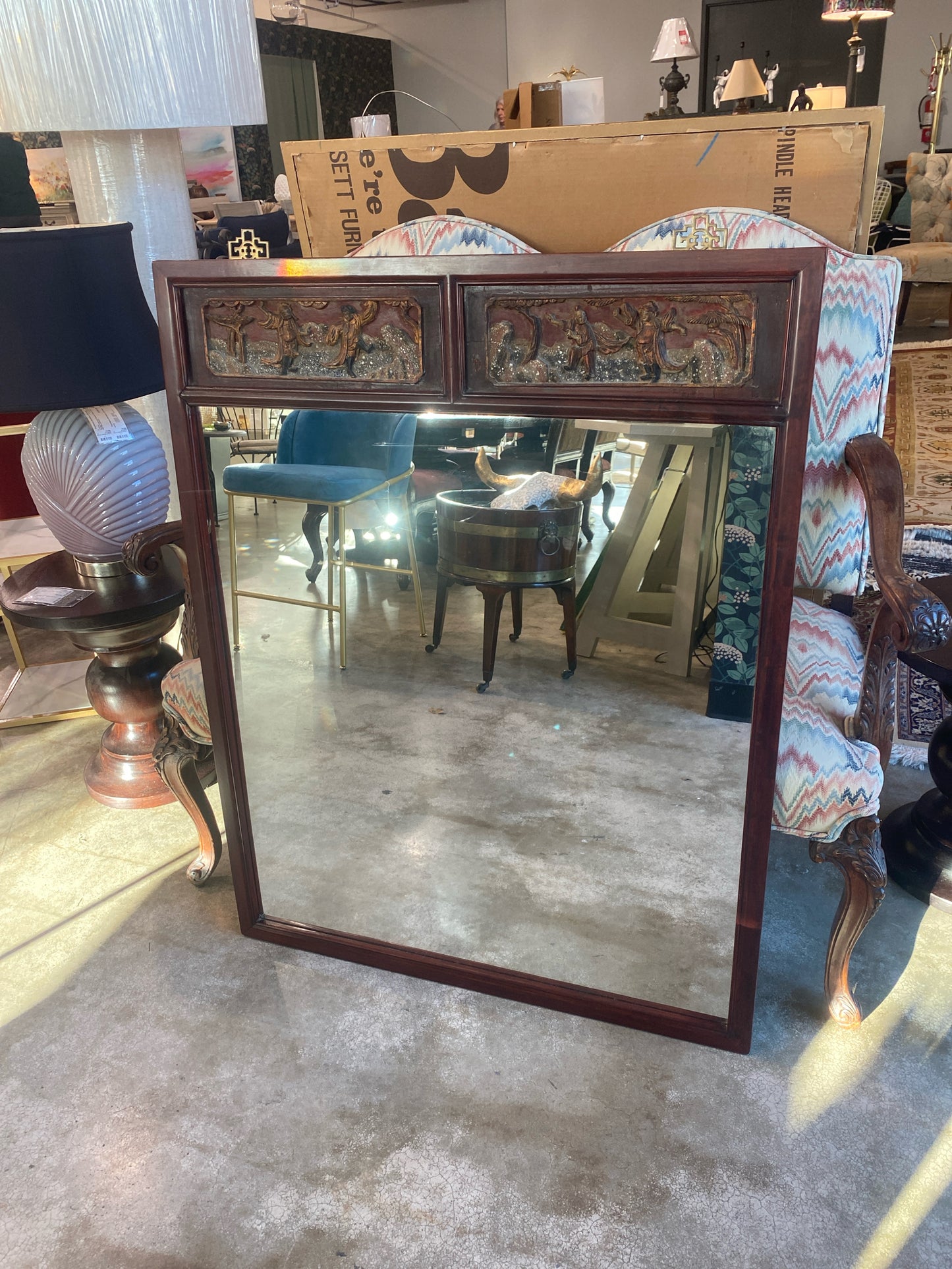 MCM 25 x 42 Asian Vintage Carved Men Detail-Kent Coffey