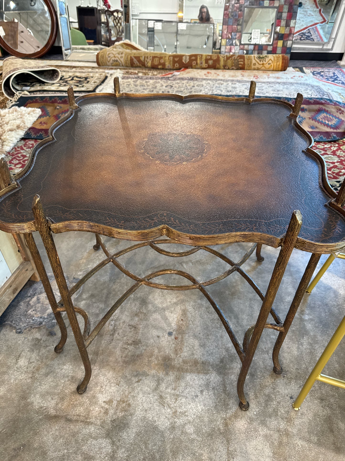 Mailtand Smith Hand Painted Metal/Wood End Table