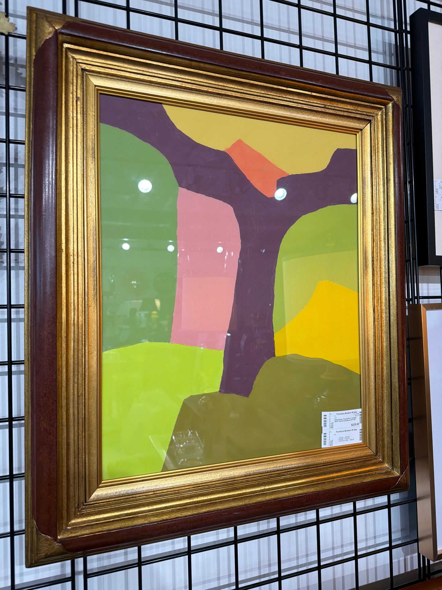 Ethel Adnan Framed Print "Untitled 2018" Interlocking Blocks 25"x29"