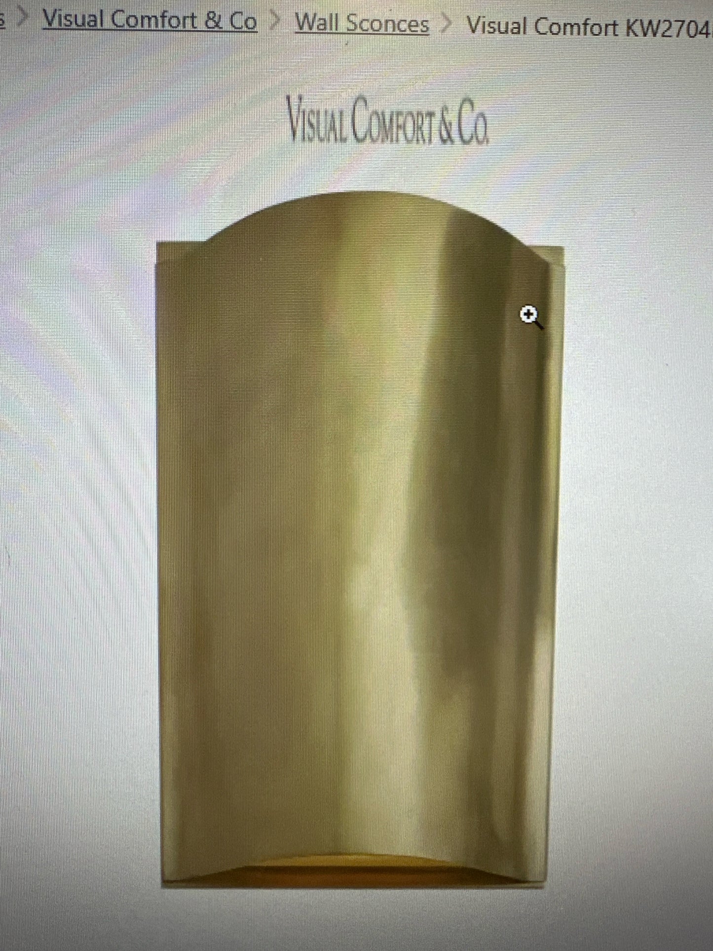NIB Visual Comfort "Avant" Small Antique Brass Wall Sconce