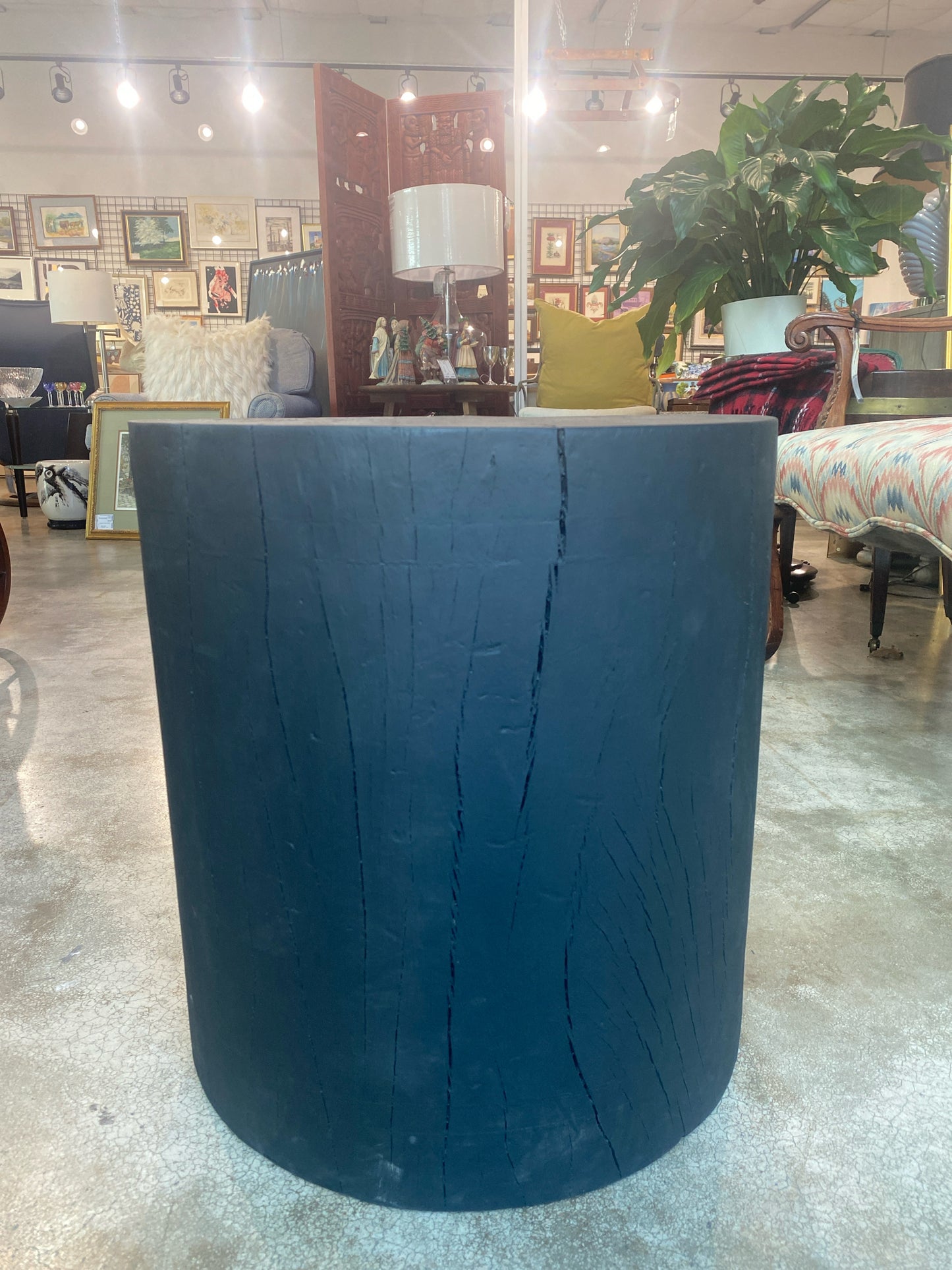 Four Hands Black Wood Amiko Tree Trunk Side Table - 18"H x 19" W