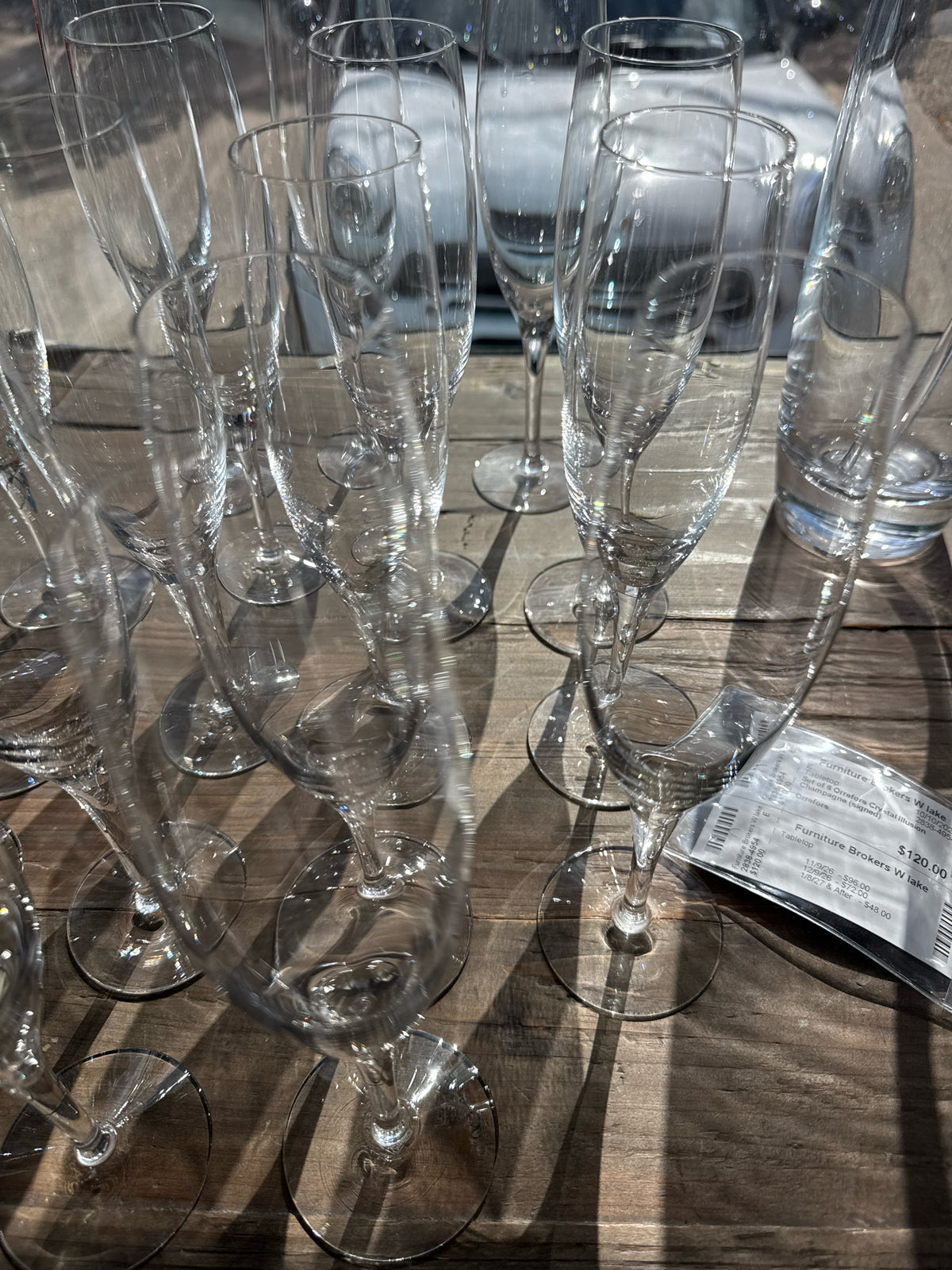 Set of 6 Orrefors Crystal Illusion Champagne (signed)