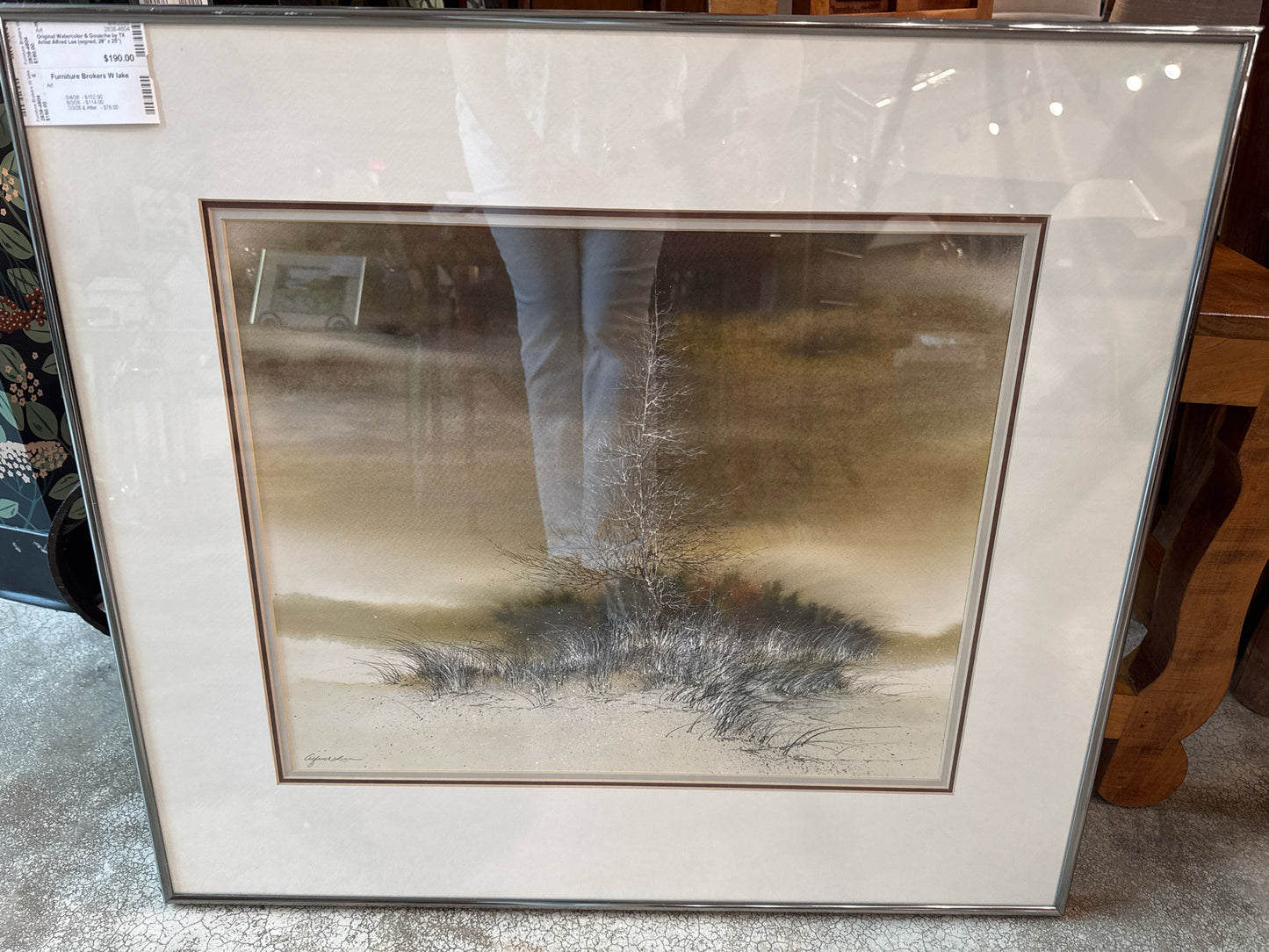 Original Watercolor & Gouache by TX Artist Alfred Lee (signed, 28" x 25")