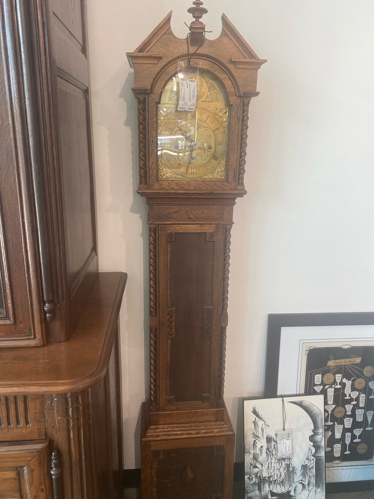 Vintage Grandmother Clock (needs key/as is)