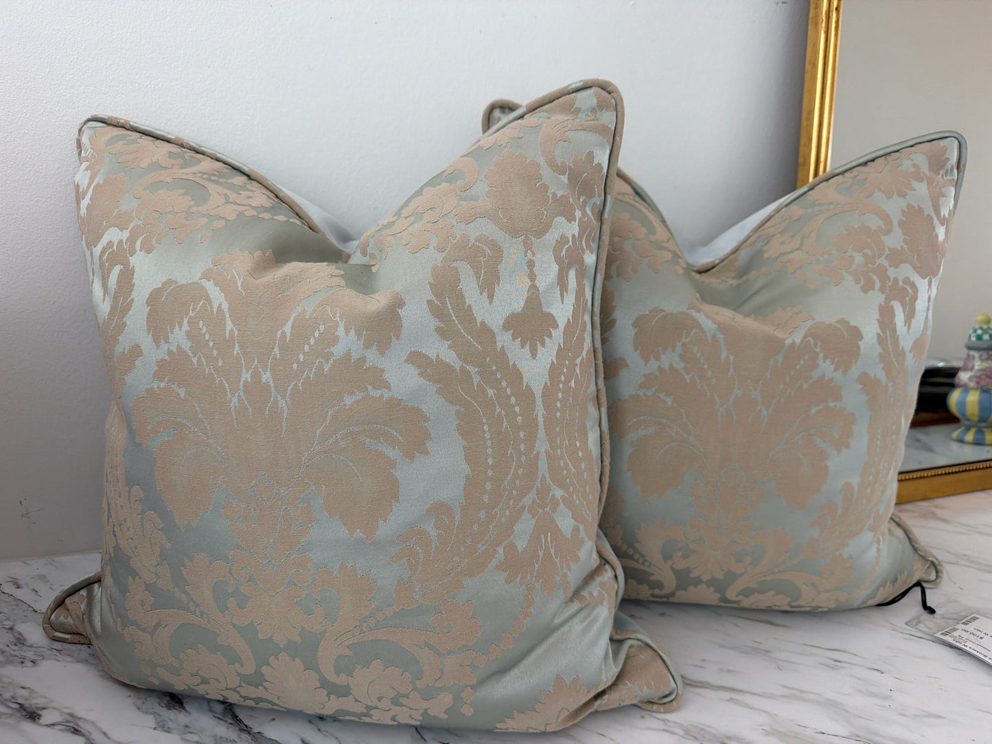 New/Custom Pair Damask/Velvet -PB Down Inserts