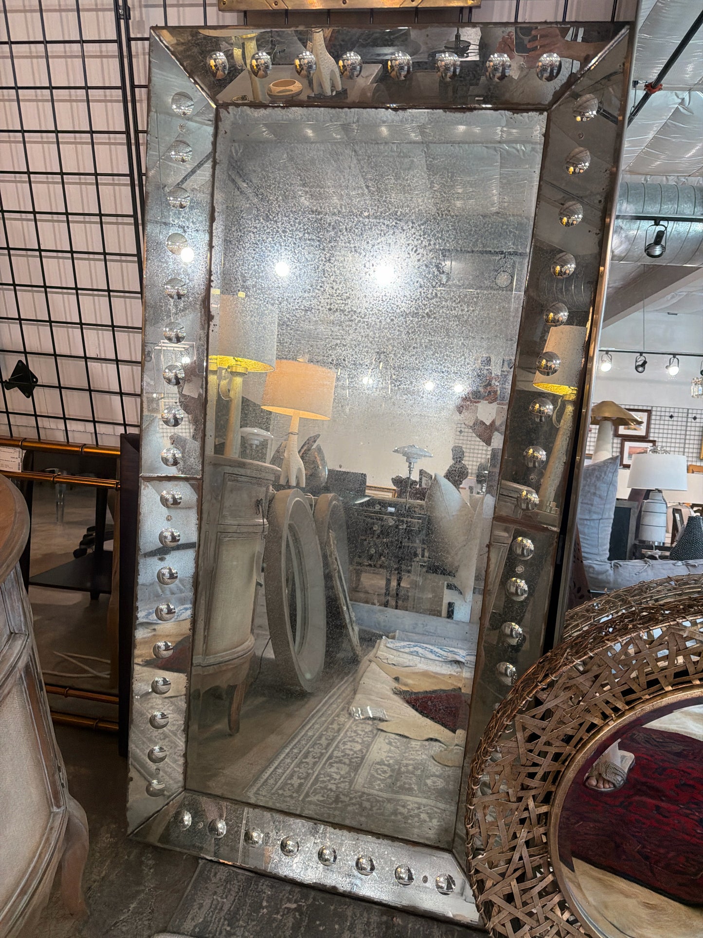 RH Framed Mercury Beveled Floor Length Mirror (31.5 x 63)