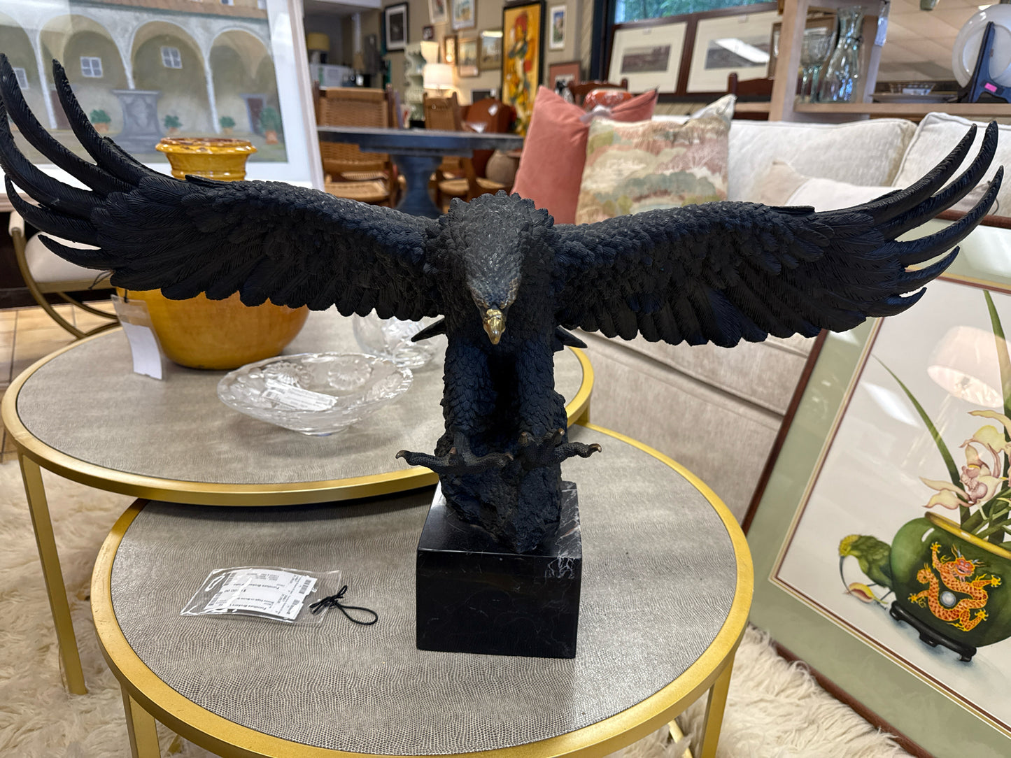 Bronze Eagle on Marble Base