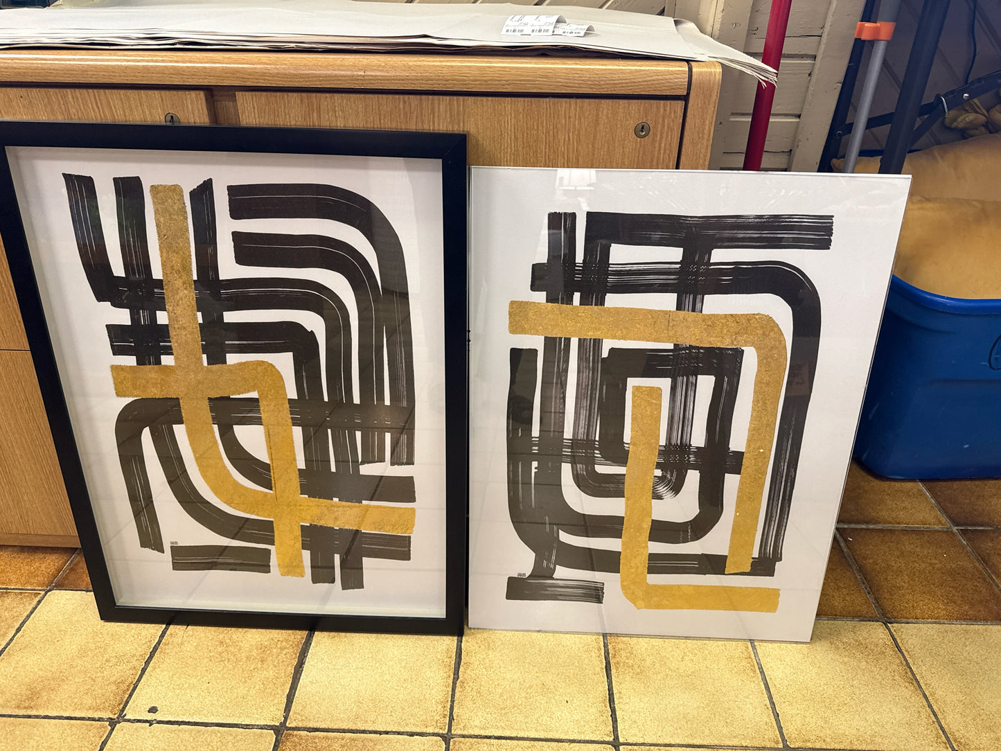 Modern Abstract Farro Serigraph- 19W x 26H ( Includes 2nd print w/o Frame)