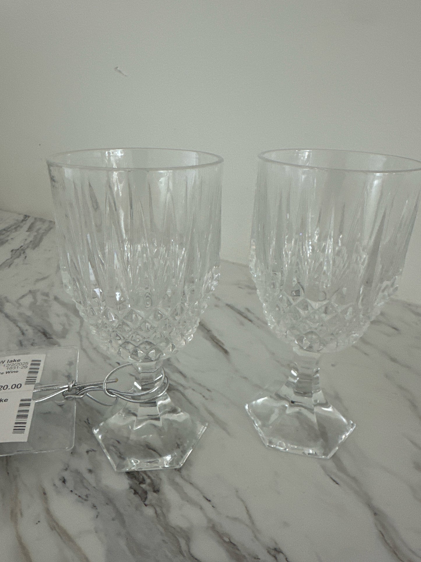 SET of 8 Fostoria Crystal White Wine Glasses