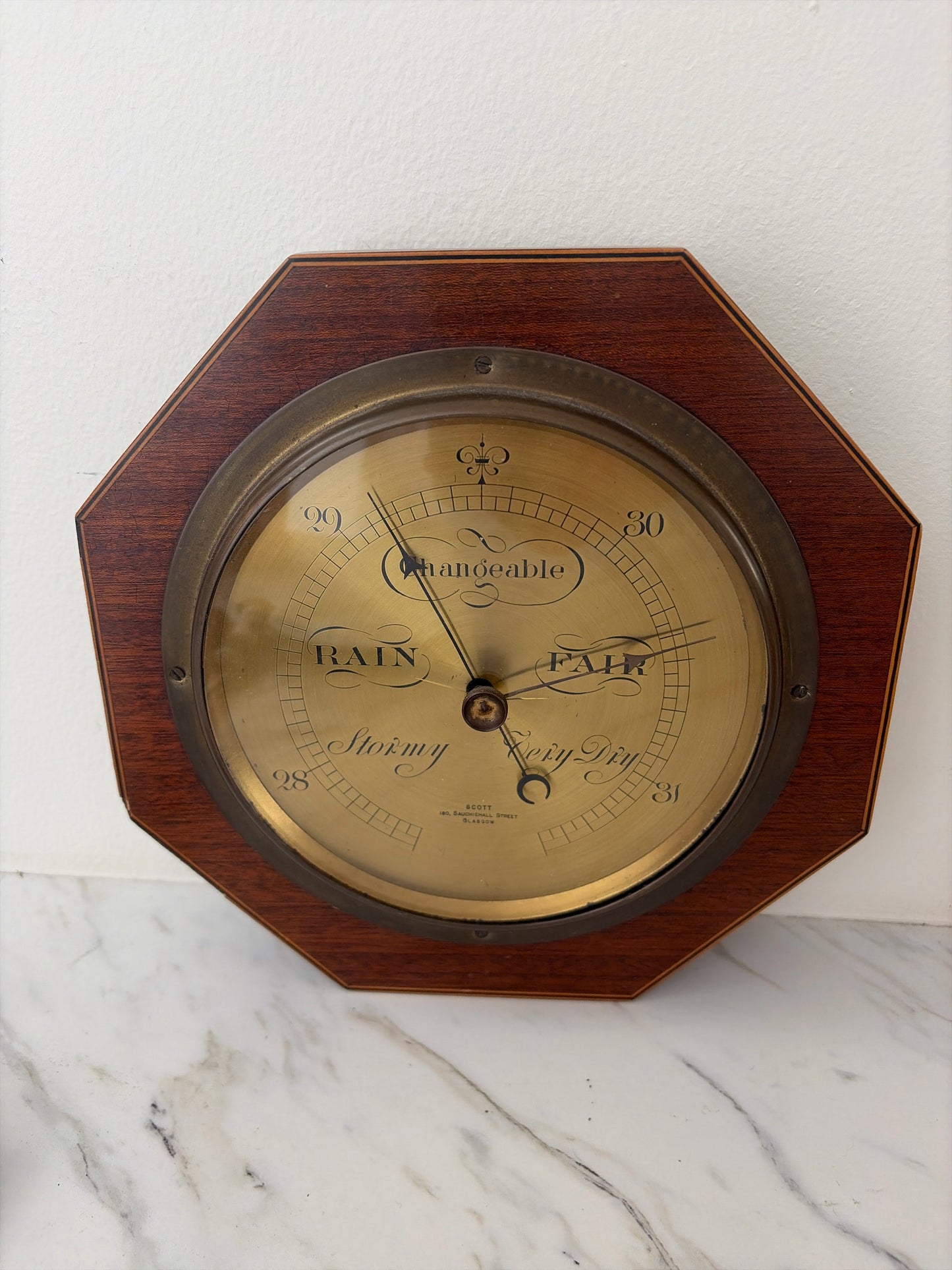Antique Short & Mason Octagonal Wall Barometer
