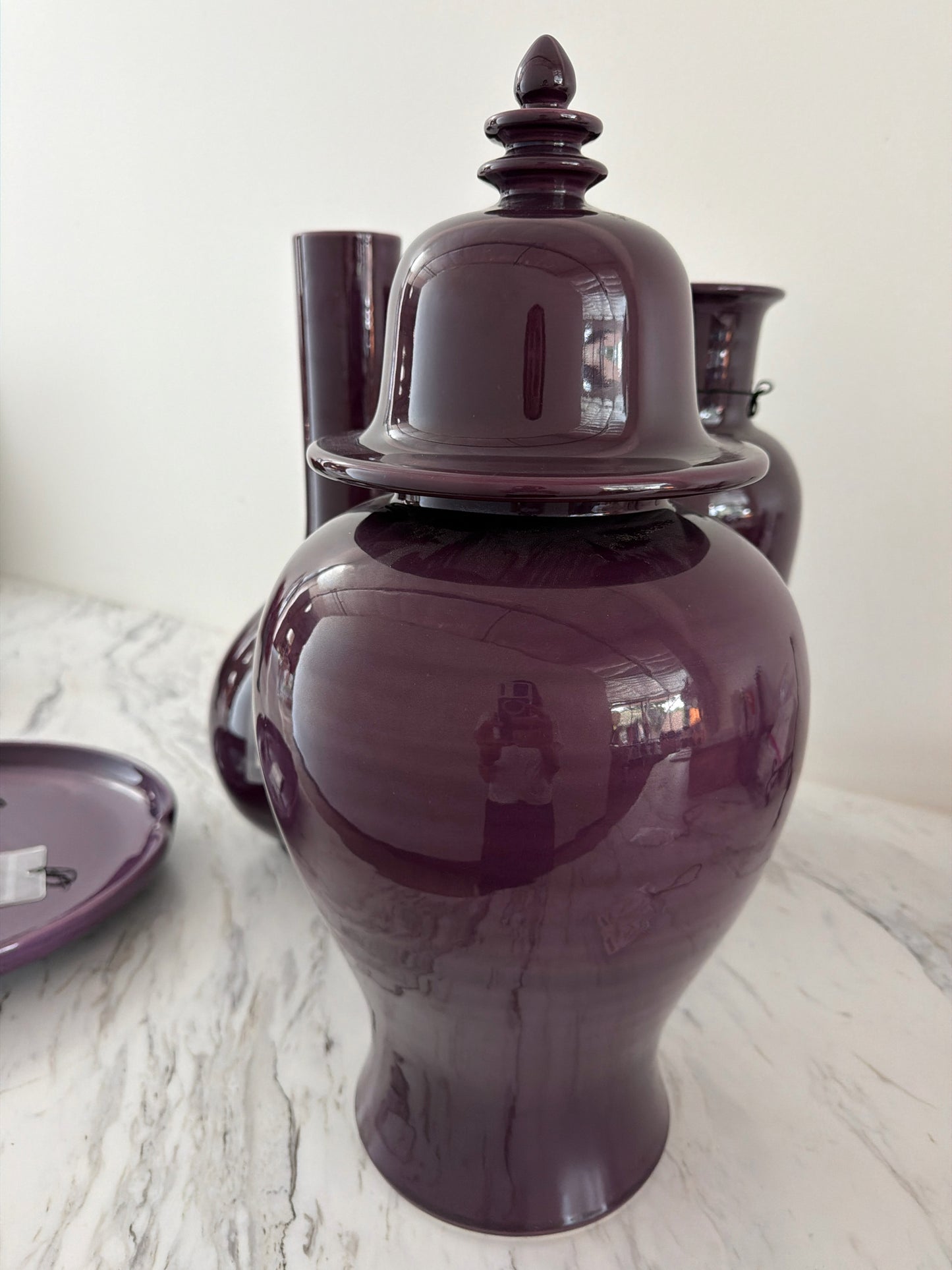 Made in Italy Plum Ginger Jar w/ Lid