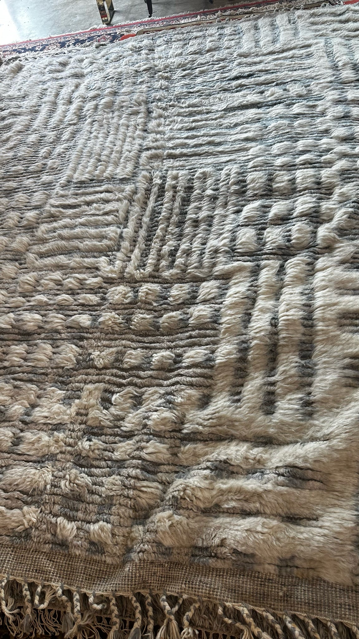 Loloi Khalid Handwoven Moroccan Wool 7'9" x 9'9" Blue/White/Grey