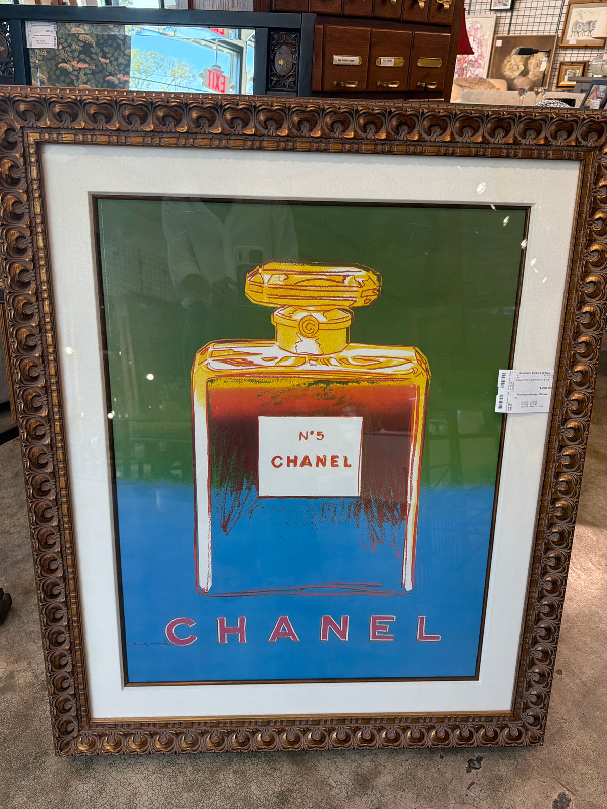 Chanel Print in Gold Frame 31.5 X 38