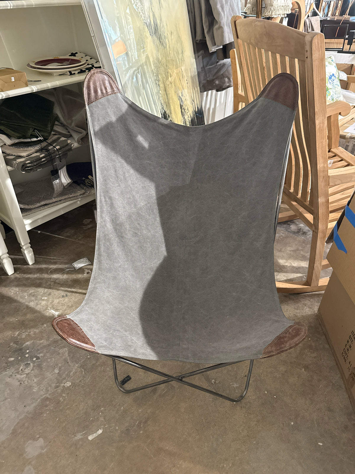 Butterfly Foldable Canvas/Leather Chair