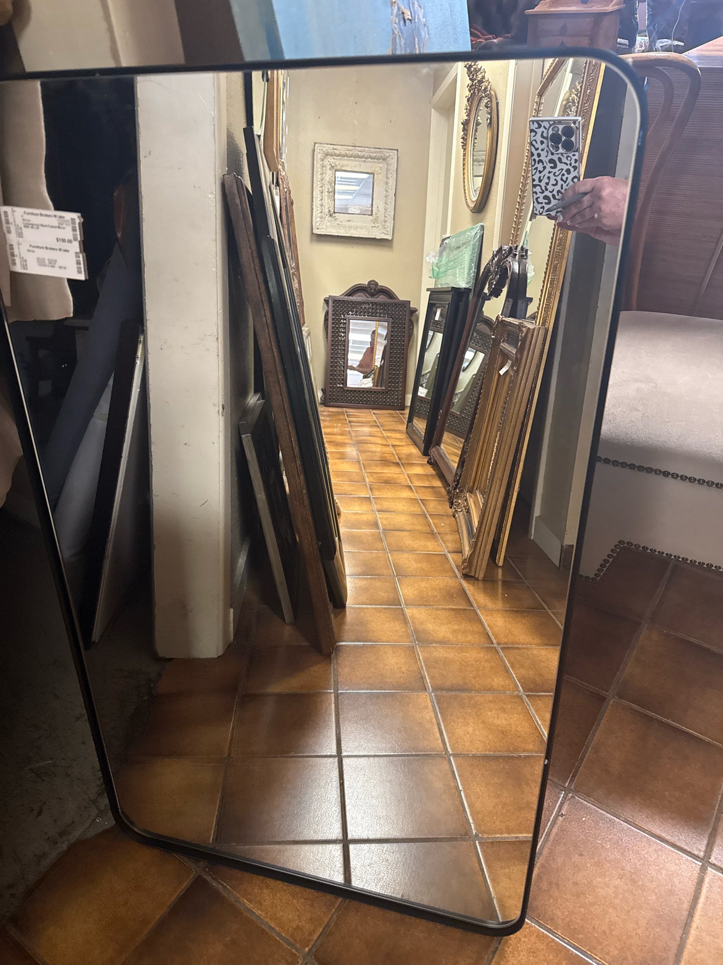 Contemporary Black Framed Mirror- NEW- 40 x 24