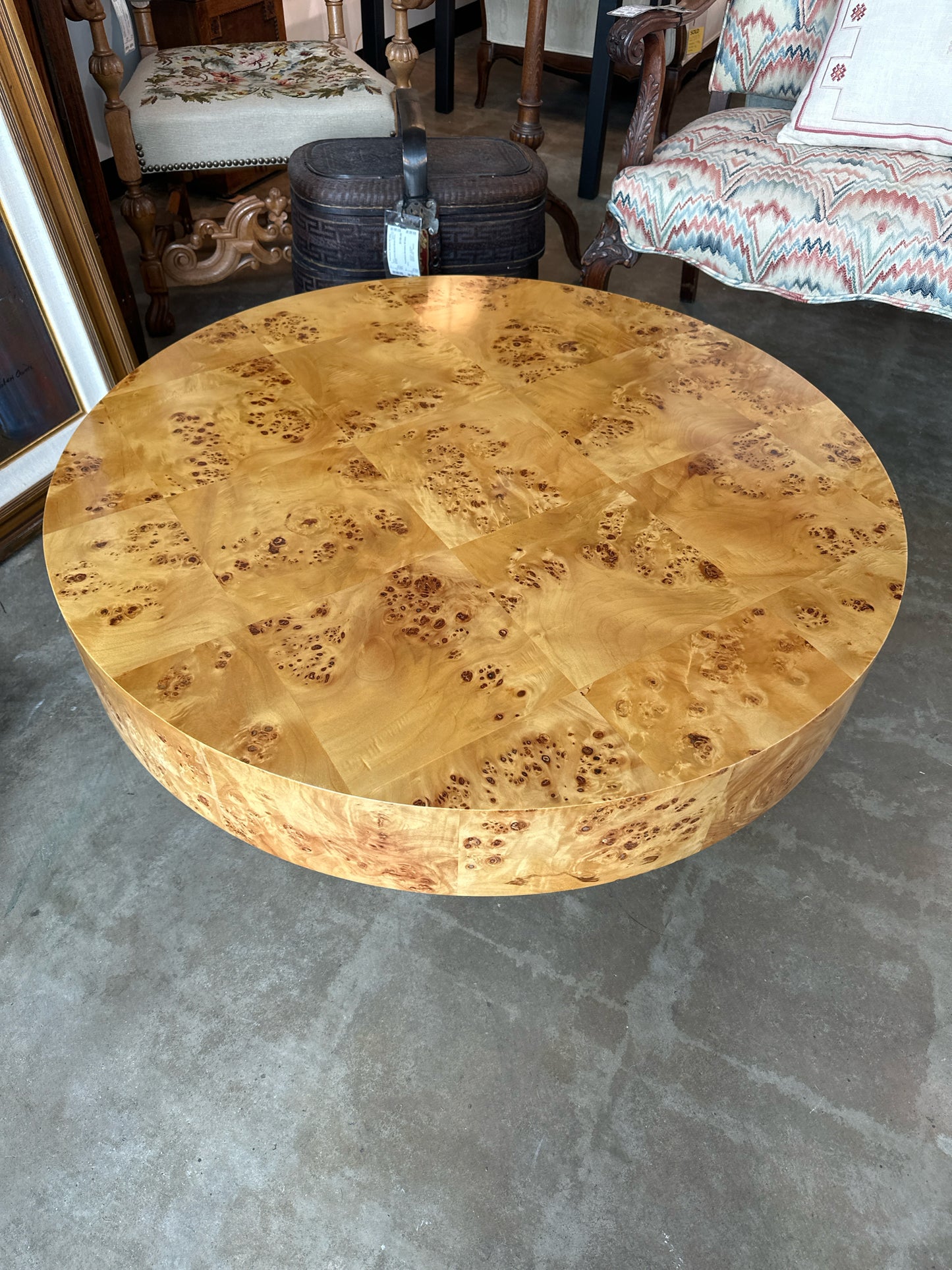 Jonathan Adler Round Acrylic Base Coffee Table 40"