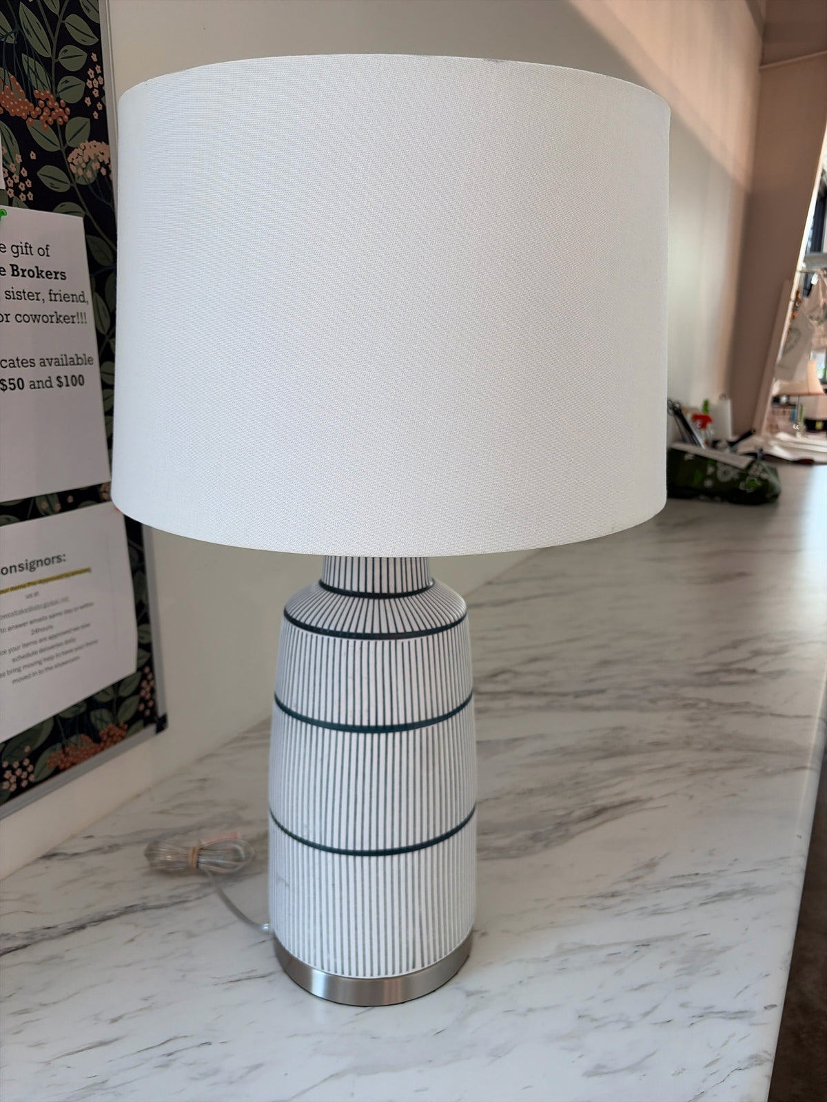 Uttermost Nautica Lamp Blue/White w/White Shade