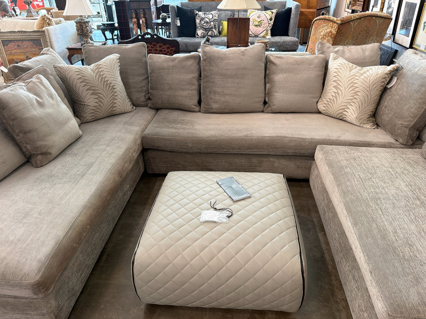 Minotti "Leonard" Pewter 3 Piece Sectional Sofa