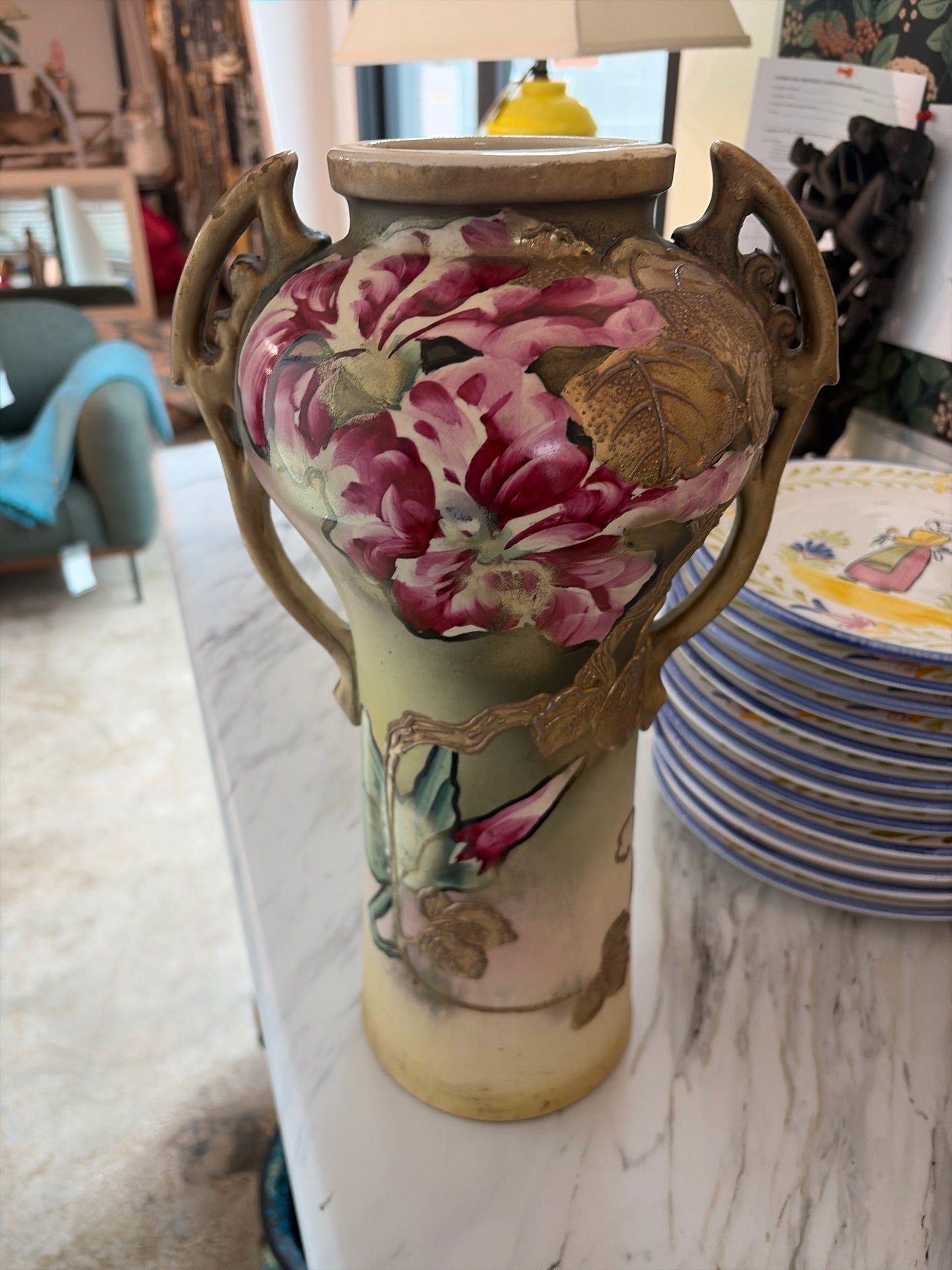Gold/Floral Vase