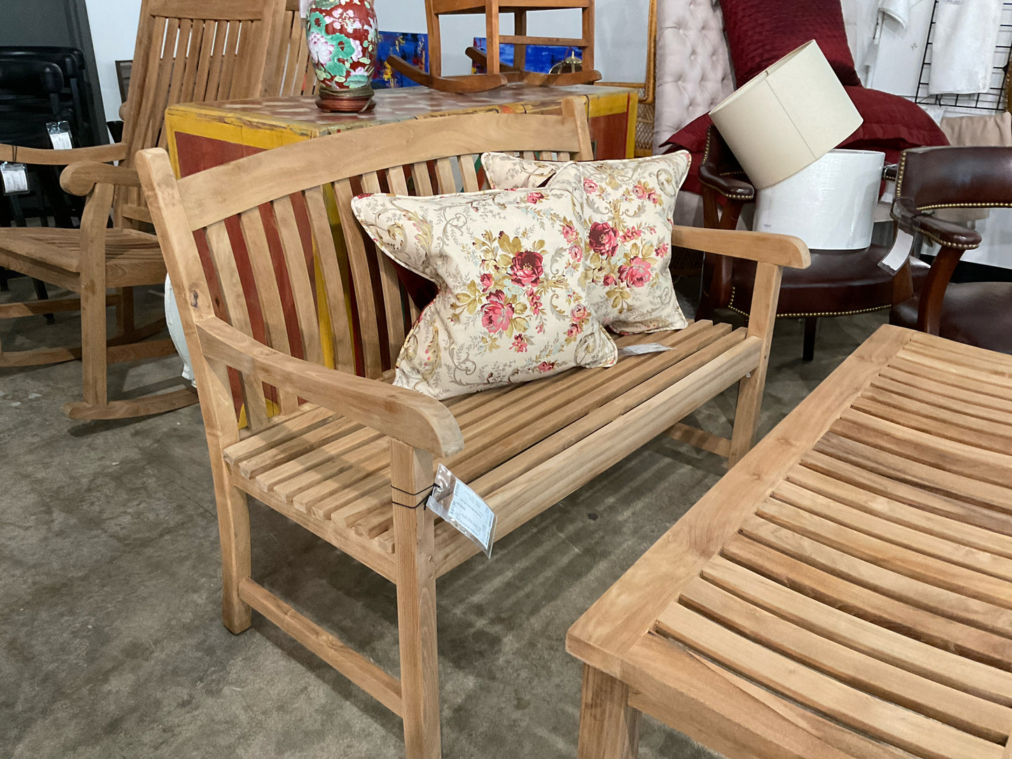 Marie Albert Teak Park Bench w/ Back 36 ½"H x 63"W x 26 ½"D