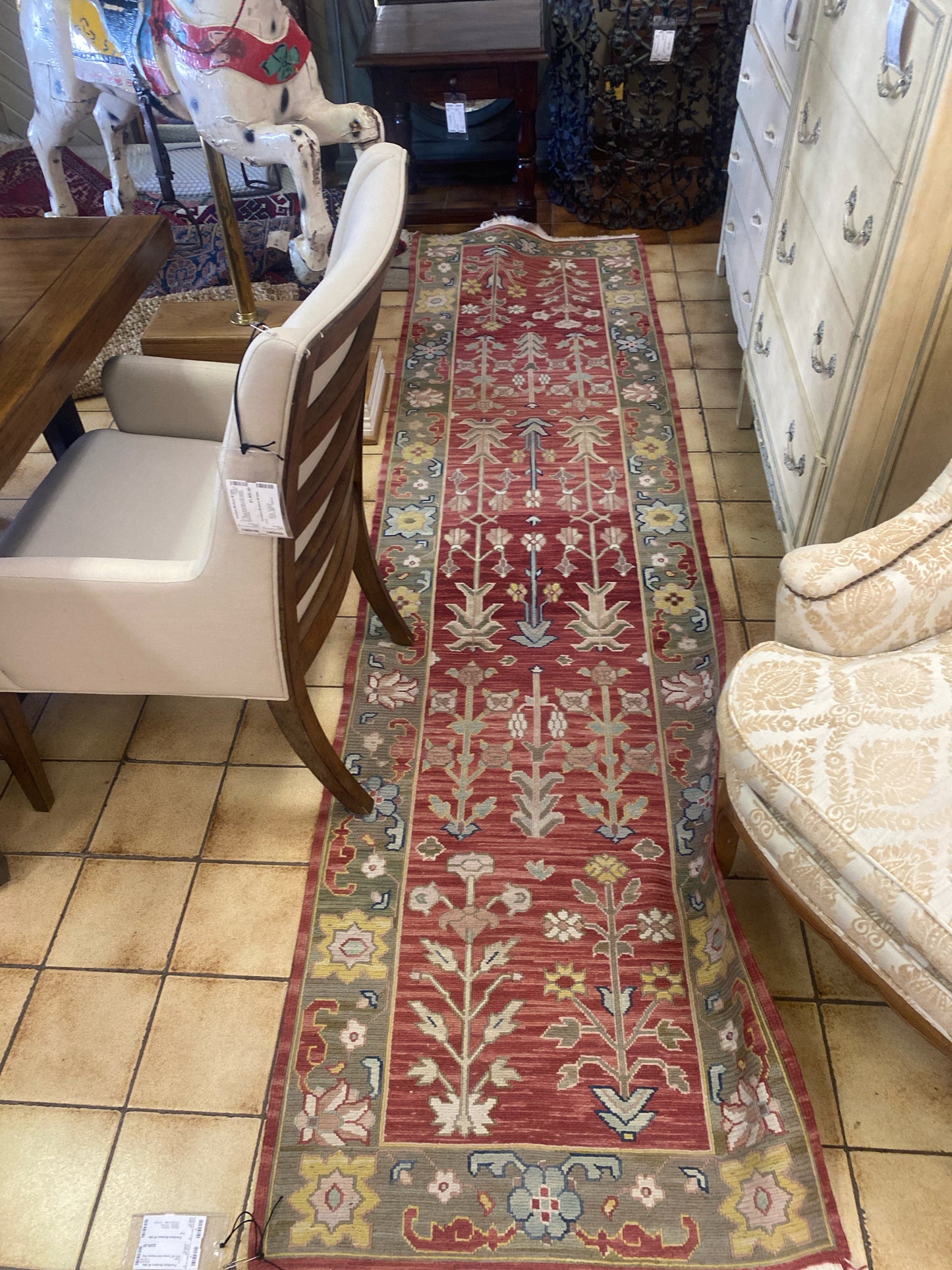 122 x 32" Turkish Kilim Flatweave Rug