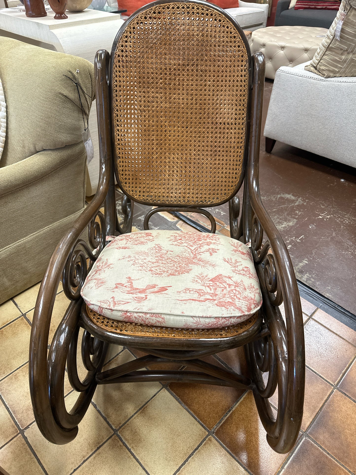 Vintage Bentwood Rocker w/ Double Cane Back