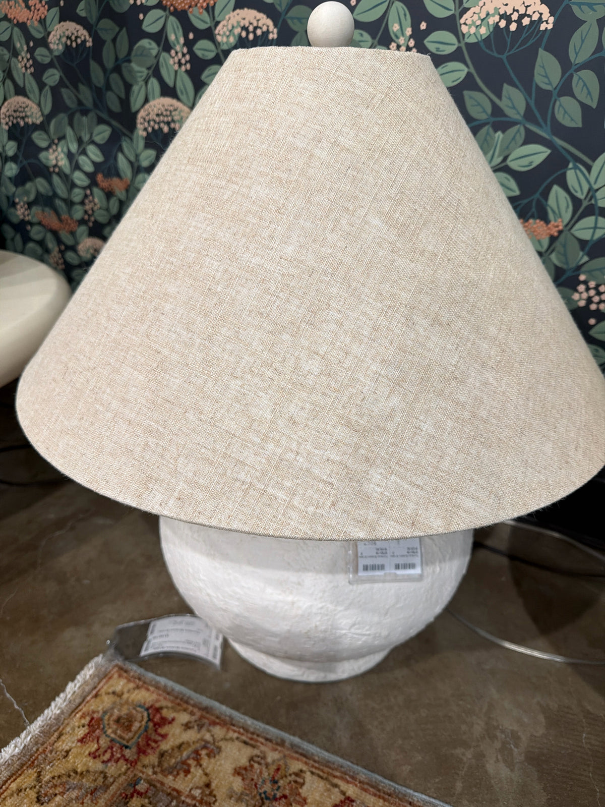 Ceramic Large Gourd Lamp w/ Cone Shade