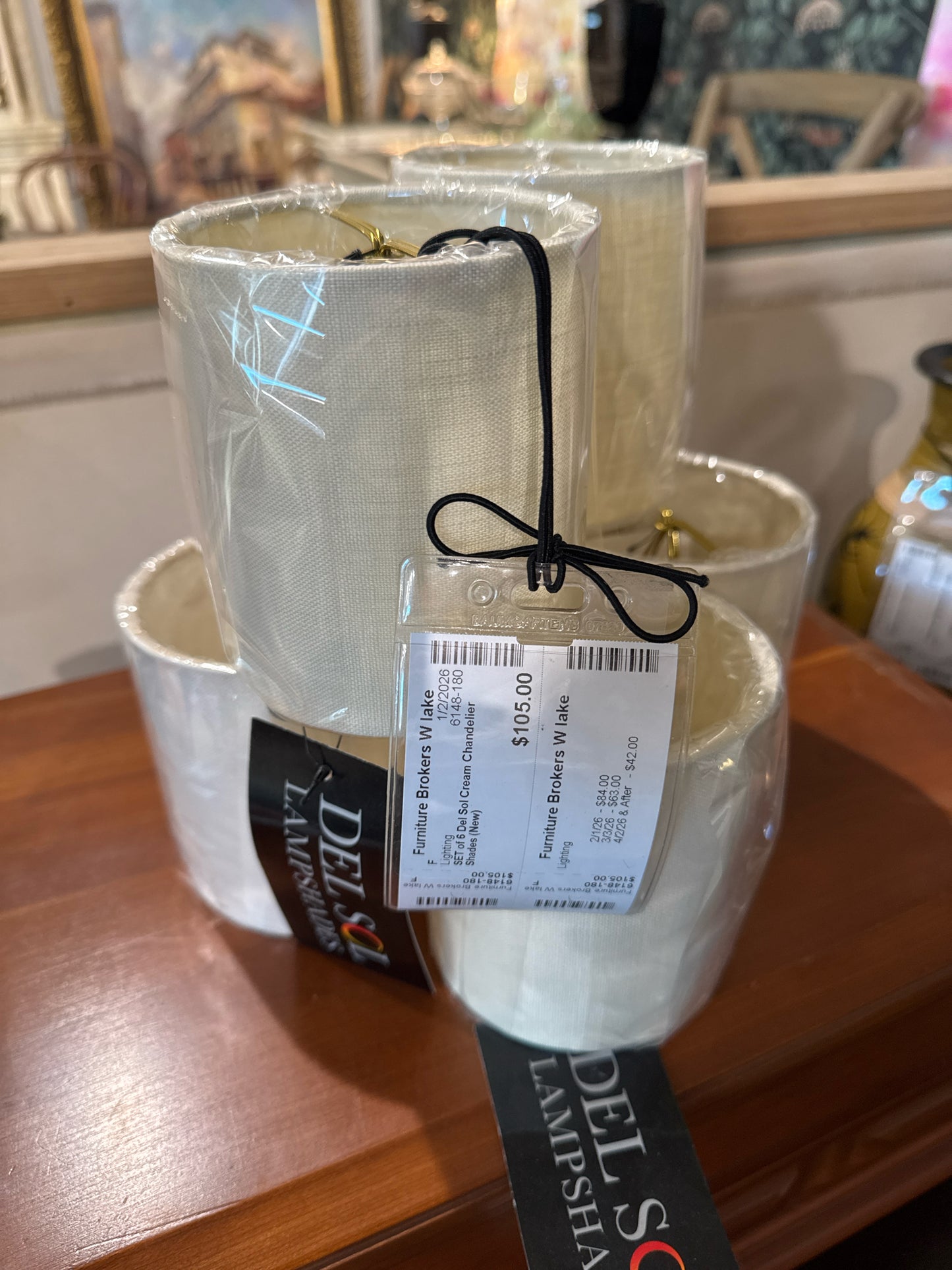 SET of 6 Del Sol Cream Chandelier Shades (New)