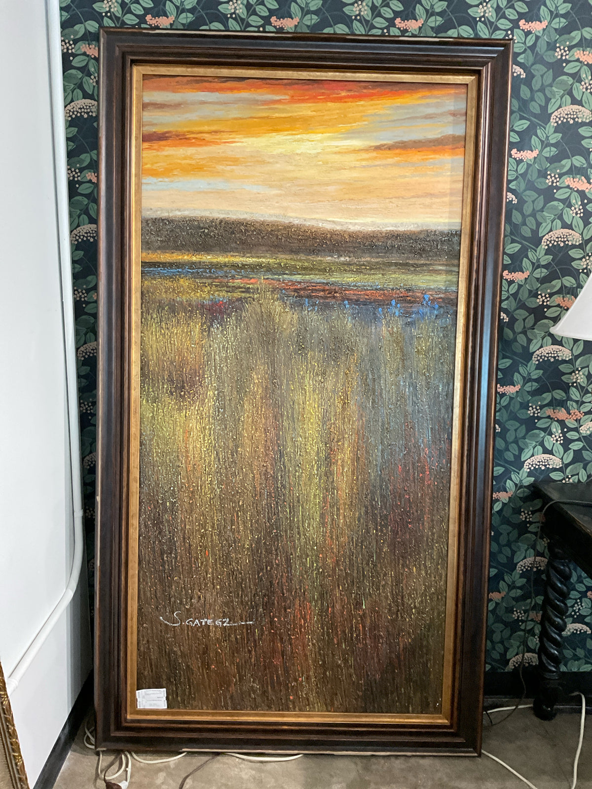 S Gate 62, Oil Painting w/ Dark Ornate Wood Frame