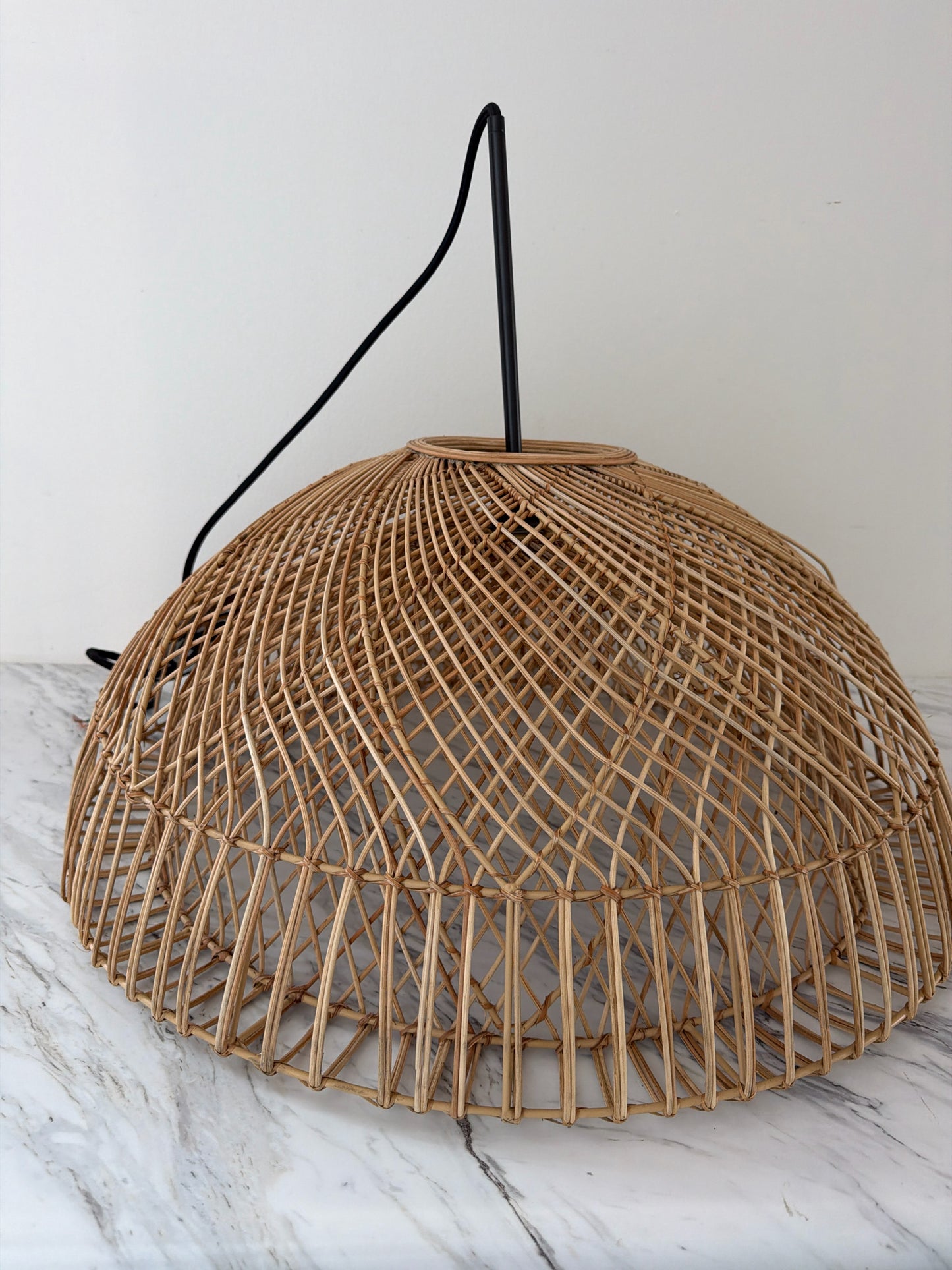 Single Light Rattan Dome Pendant