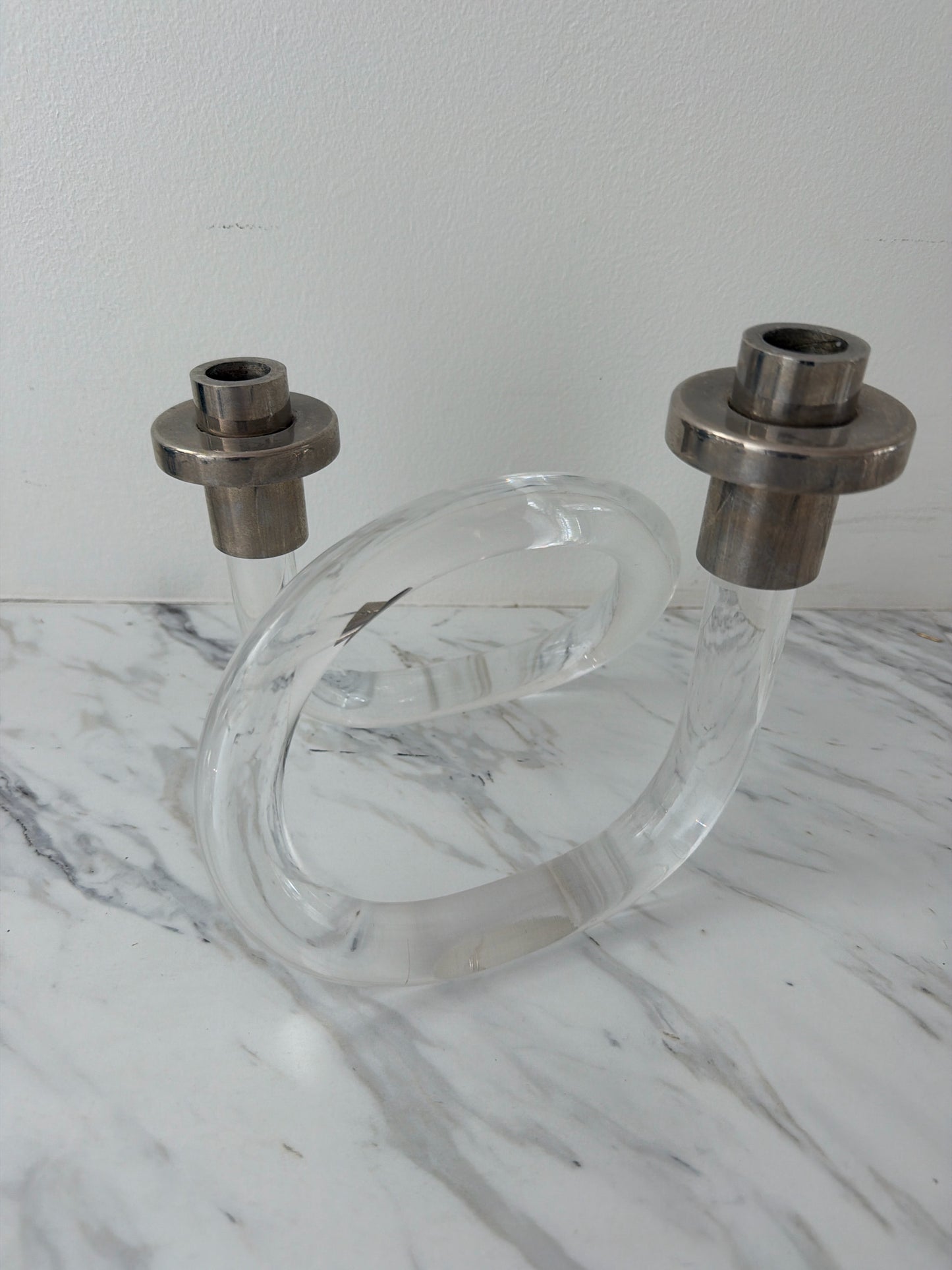 Vintage MCM "Dorothy Thorpe" Pretzel Lucite Candlestick