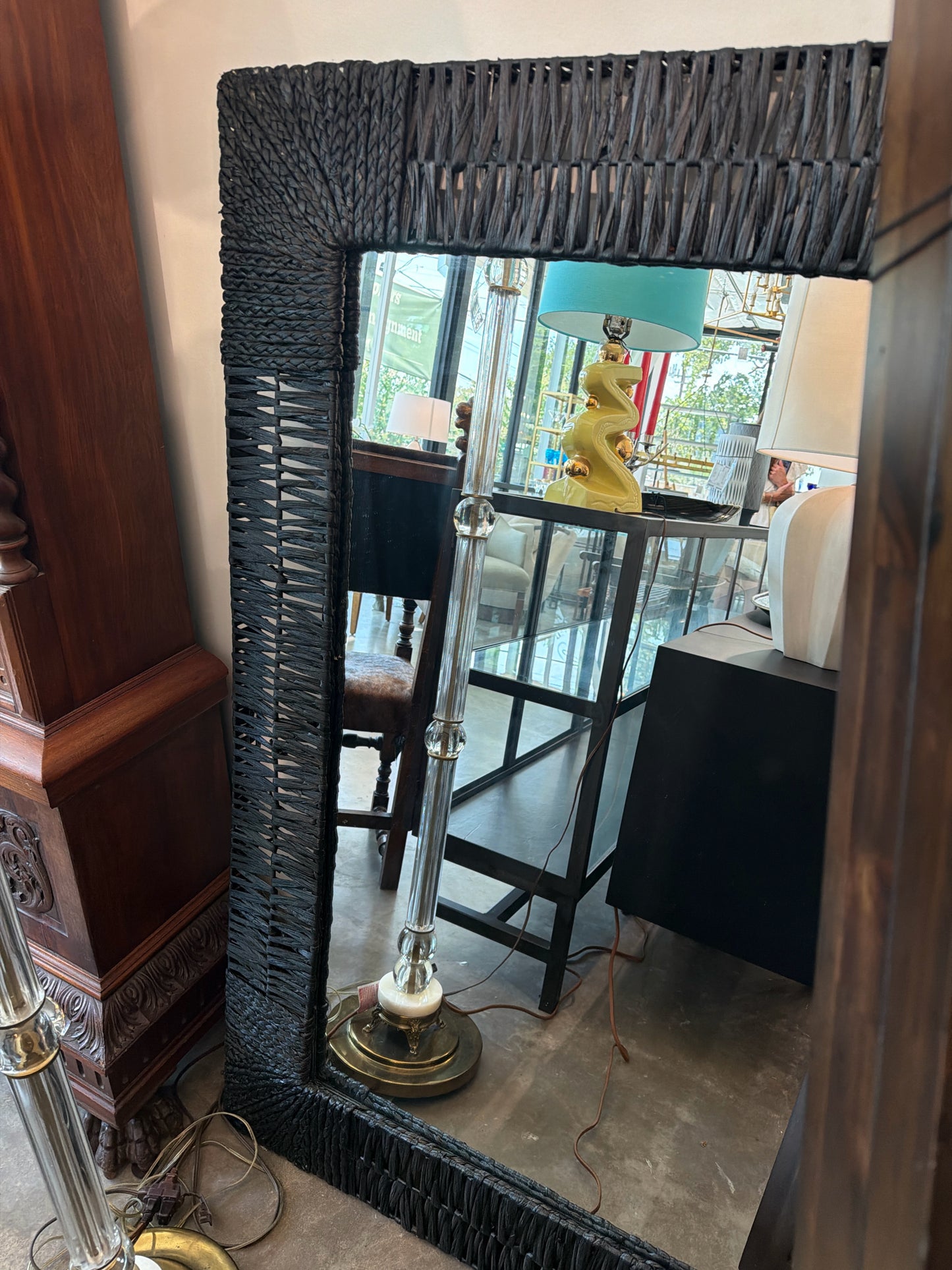 Black Woven Mirror 39 x 56
