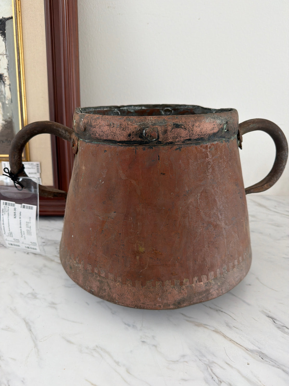 Antique Hand Hammered Copper Pot w/ Handles