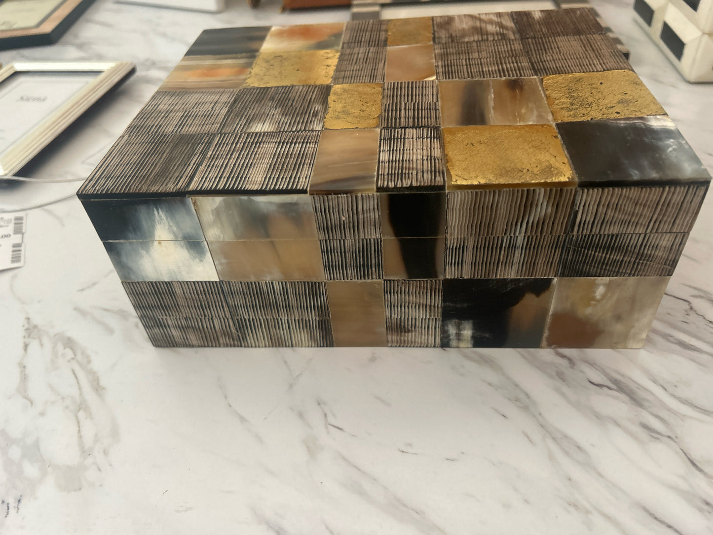 Gold/ Black/ Tortoise Patchwork Lidded Box